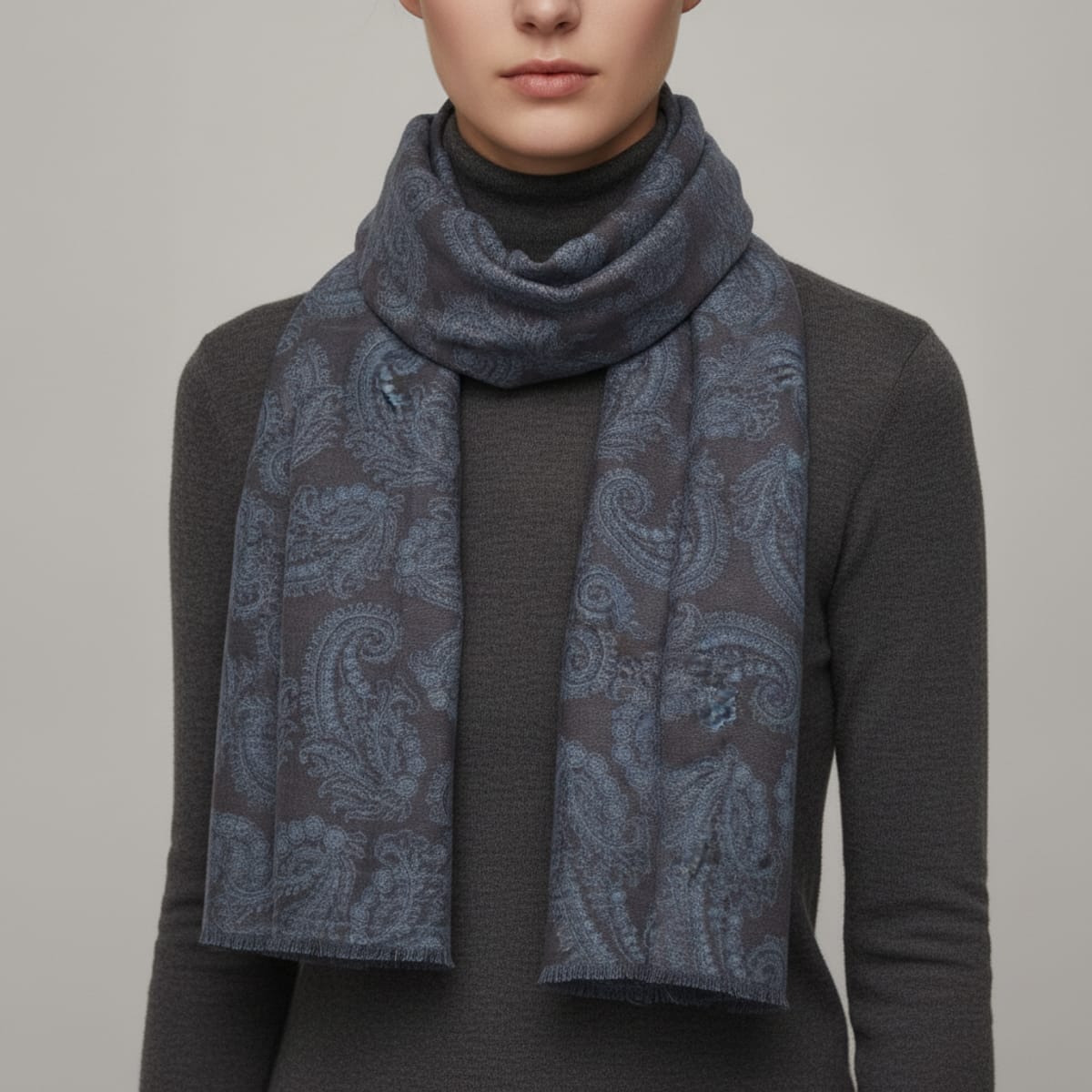 Foulard paisley leggero e trendy - Denim