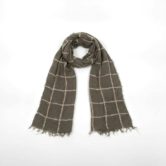 Foulard quadroni uomo leggero e stiloso - Grigio