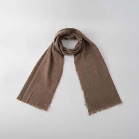 Structured solid color men's scarf - Brown