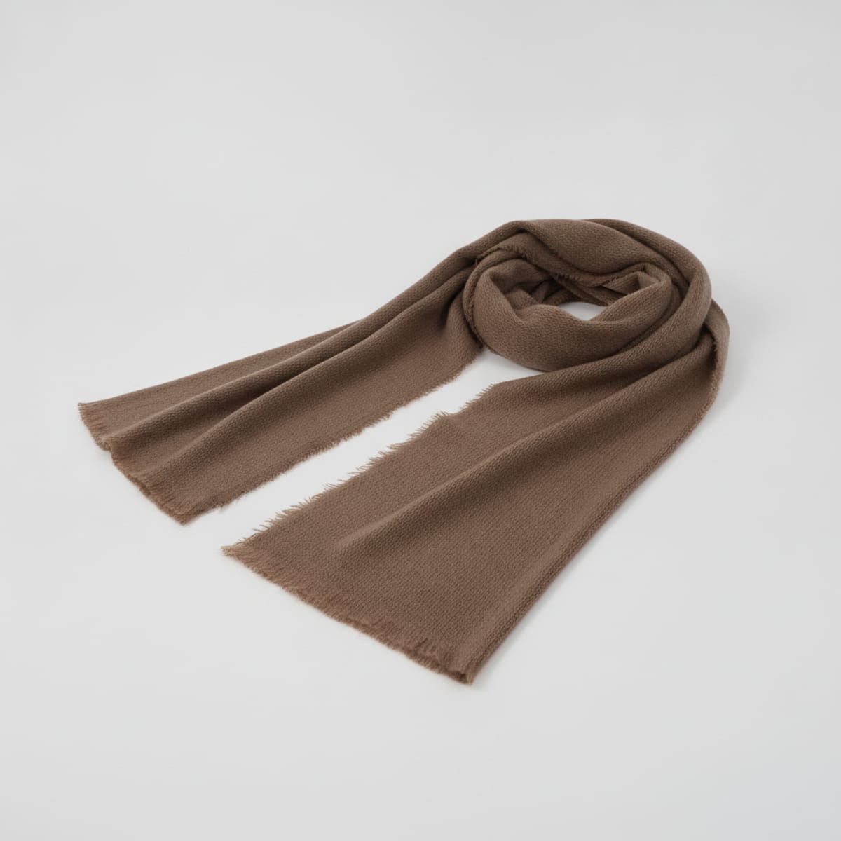 Structured solid color men's scarf - Brown