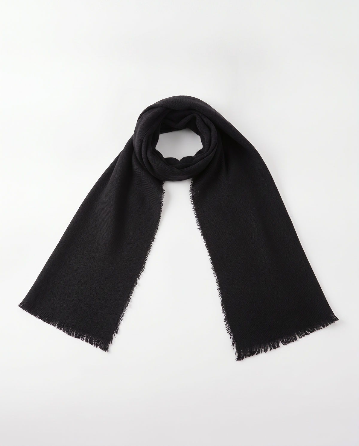 Structured solid color men's scarf - Black
