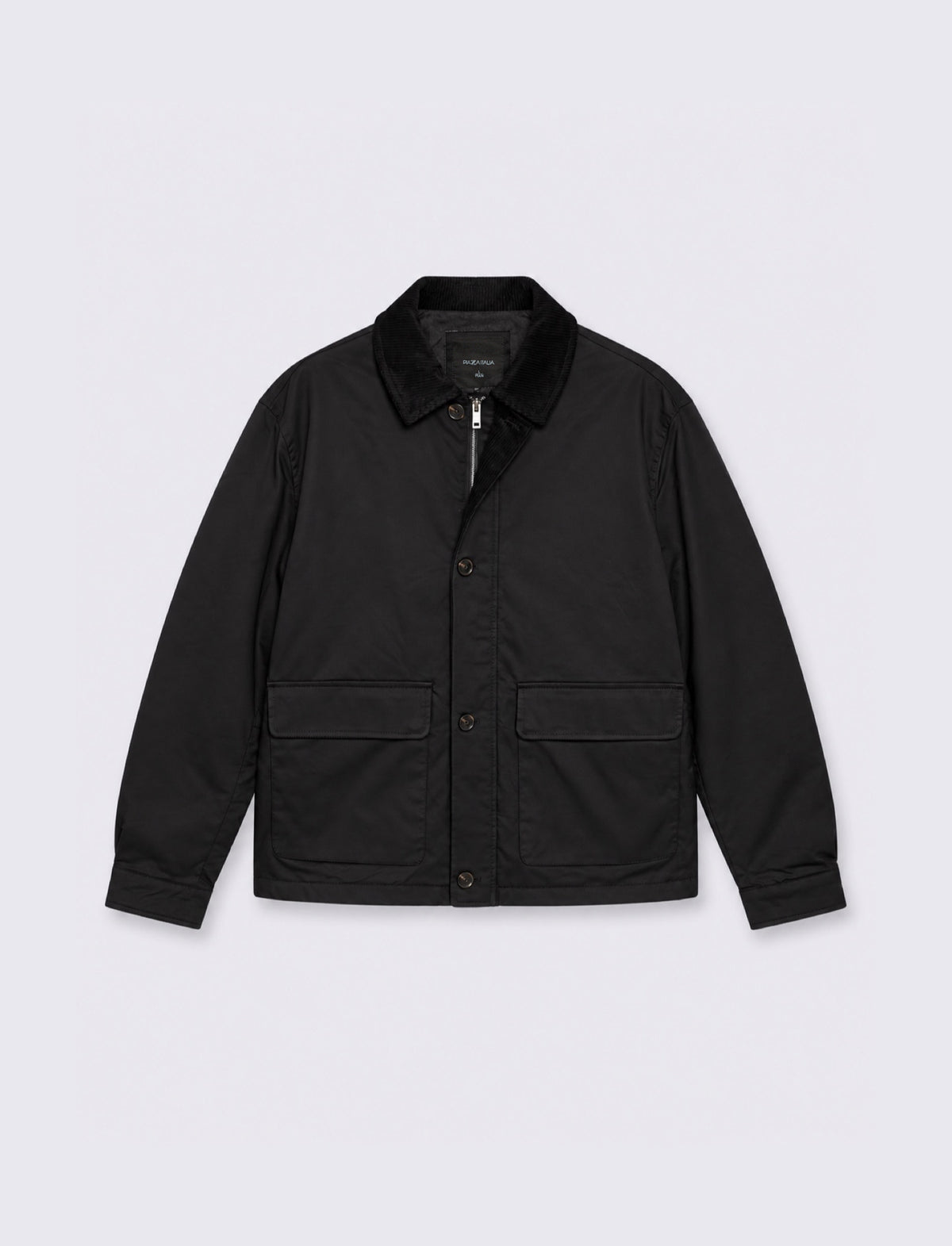 Elegant velvet collar jacket - Black
