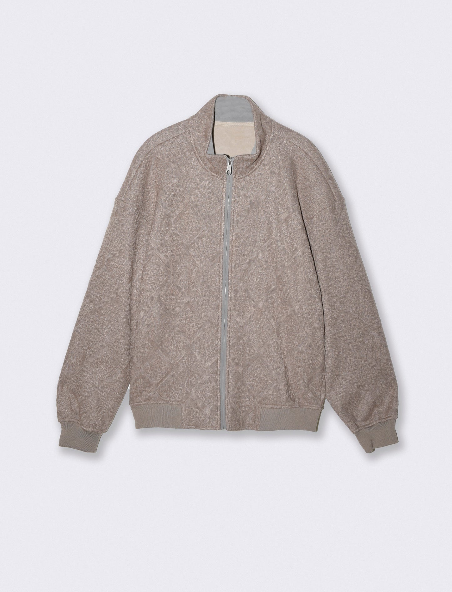Giubbotto in maglia con chiusura a zip - Grigio tortora