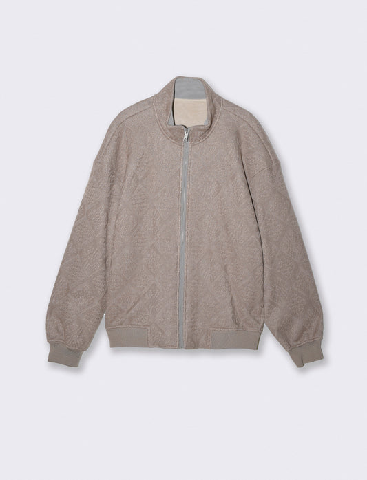 Knitted jacket with zip closure - Grey