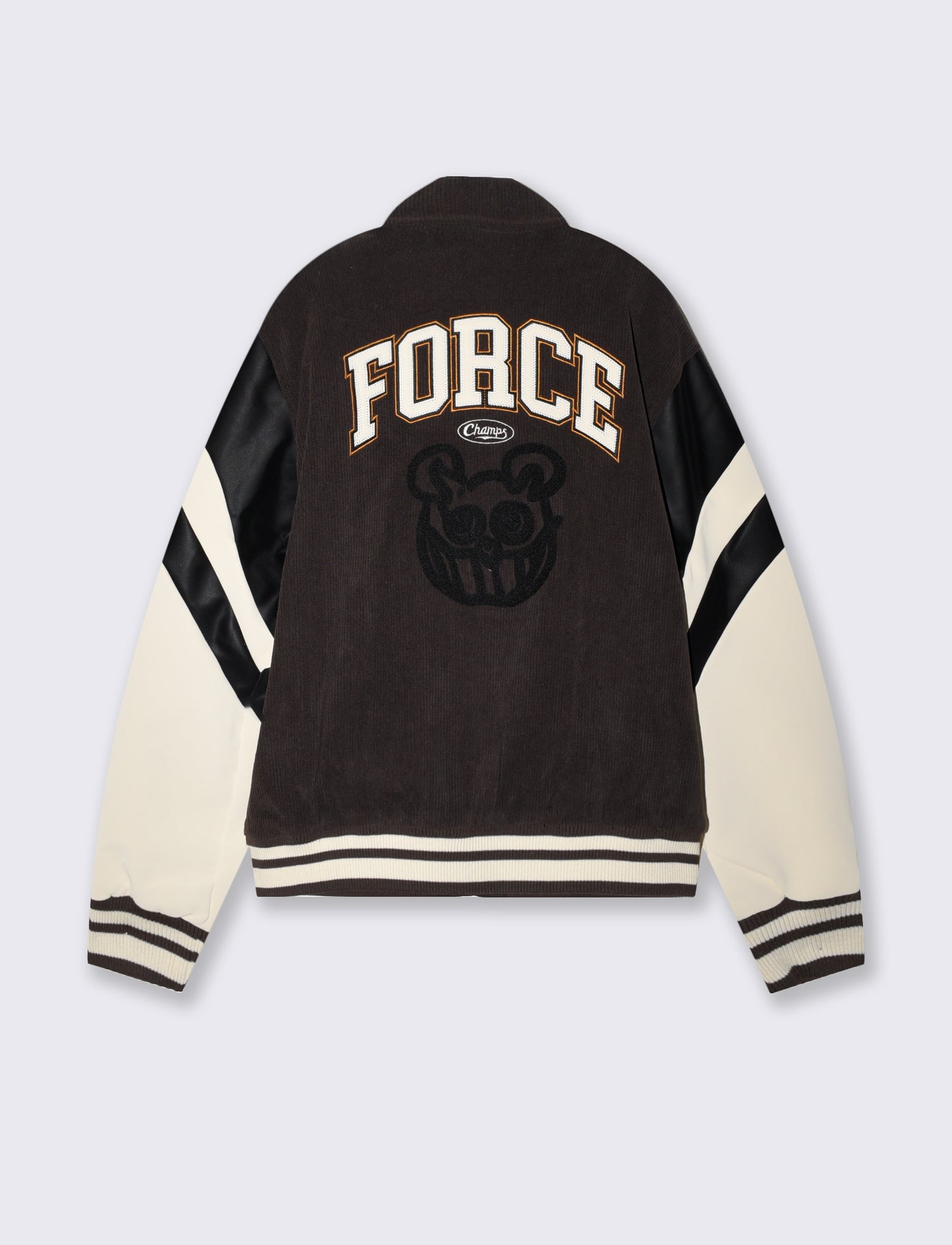 Bomber Varsity in Velluto con Ricami - Moro