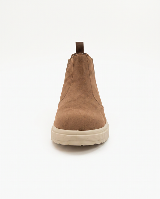 Brown microfiber suede boot - Grey