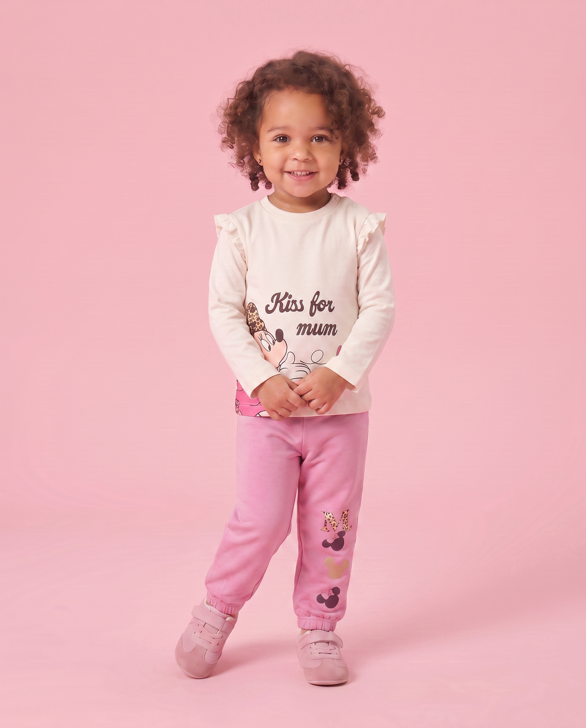 Minnie T-shirt with ruffled long sleeves - White