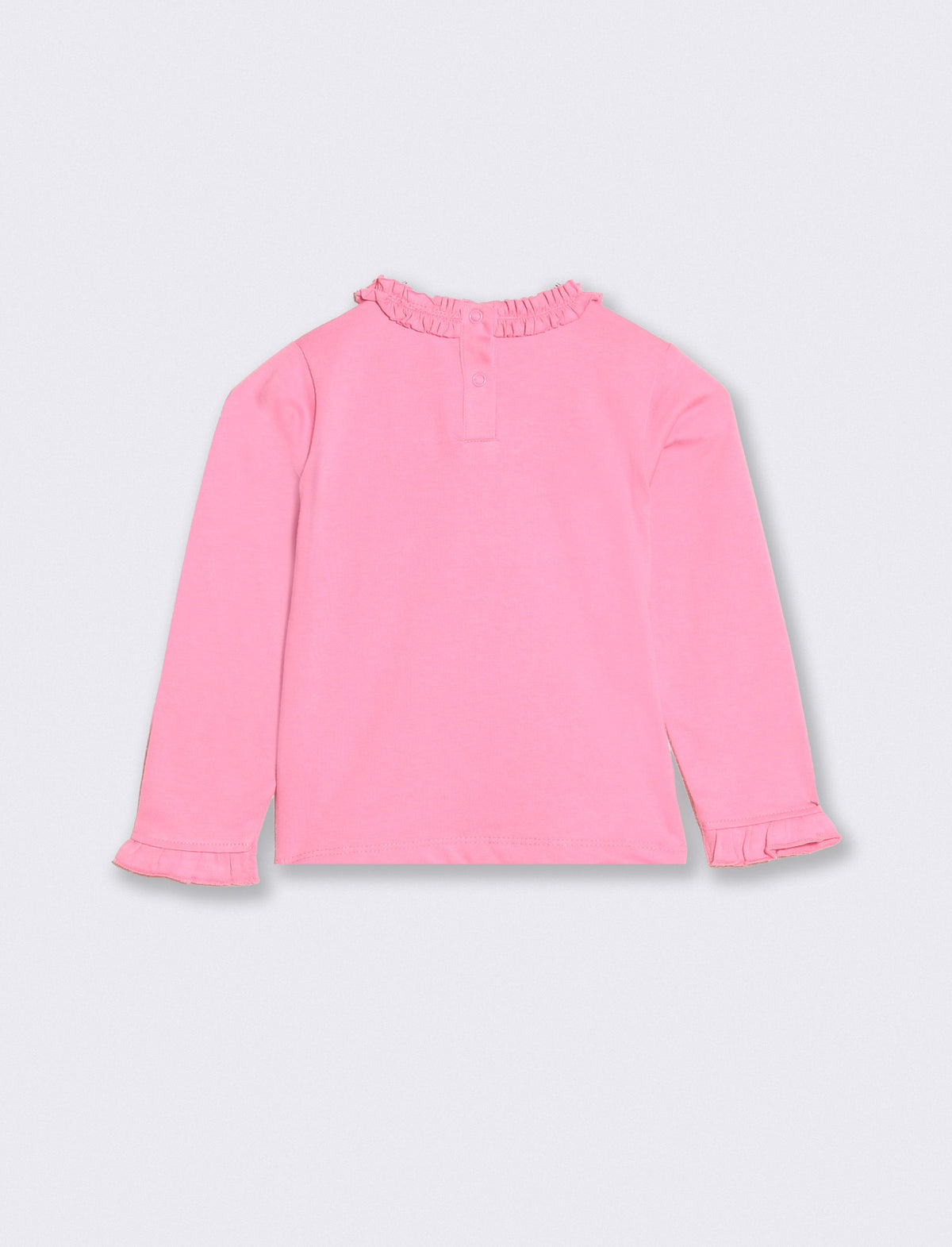 Minnie T-shirt with ruffles at the neck - Fuxia