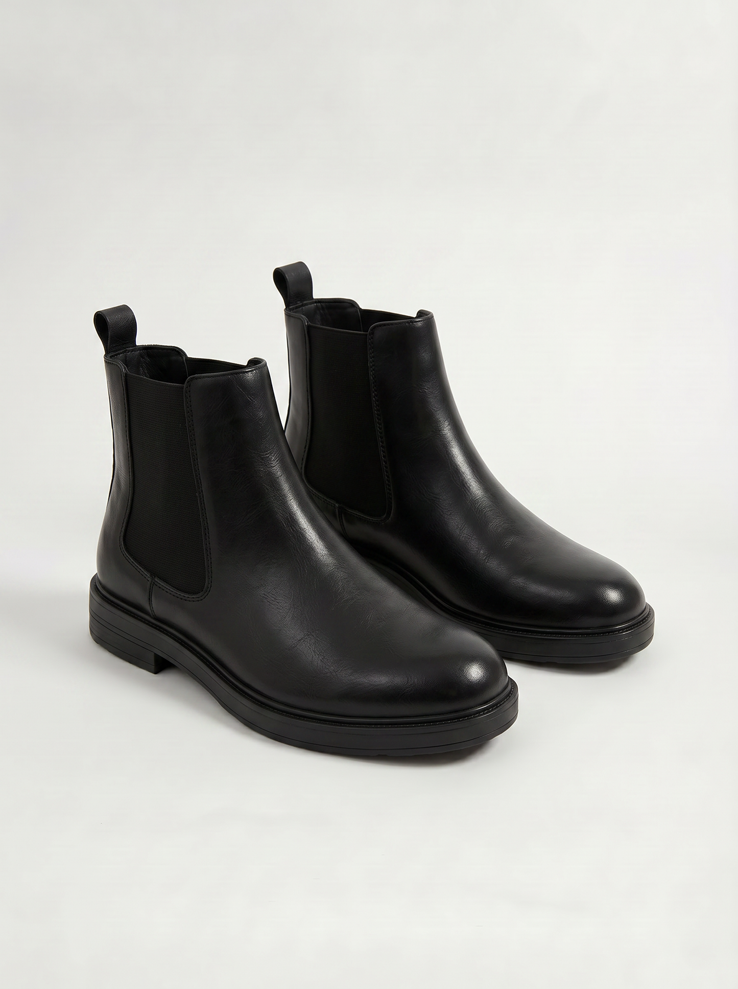 Stivale Chelsea nero in poliuretano con fasce - Nero
