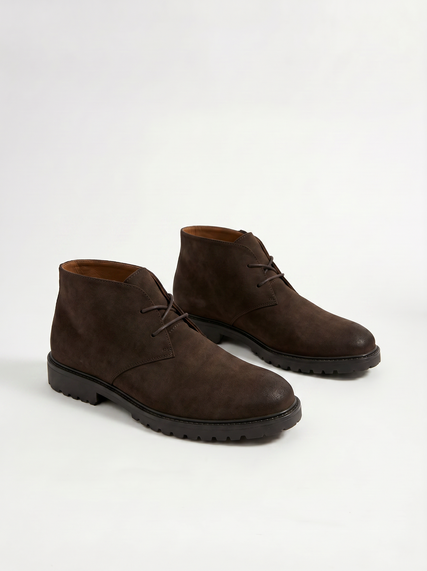 Men's Brown Microfiber Lace-Up Shoe - Brown