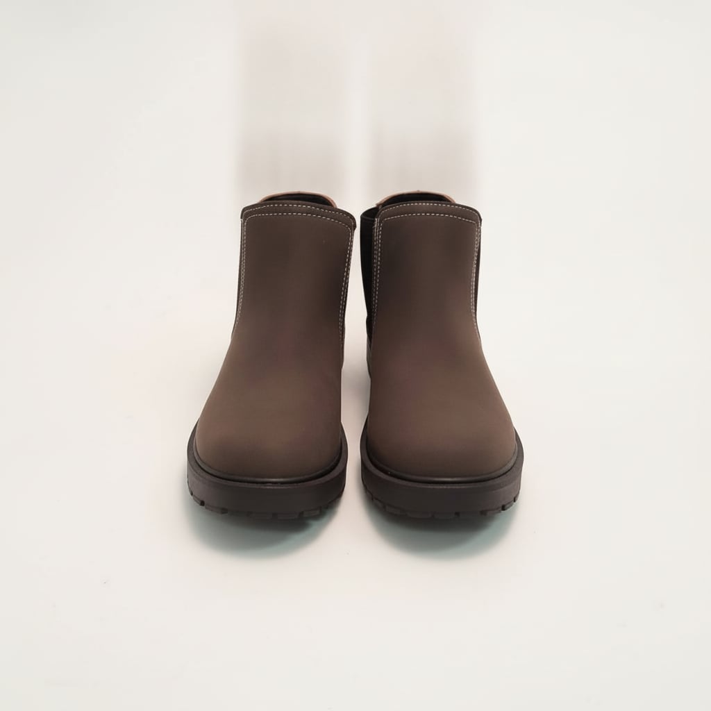 Brown men's boot with elastic bands - Brown