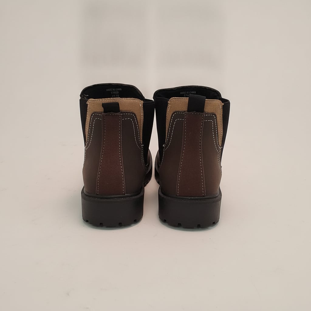 Brown men's boot with elastic bands - Brown