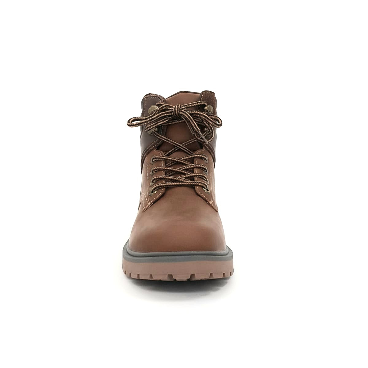 Men's Lace-Up Polyurethane Boot - Brown