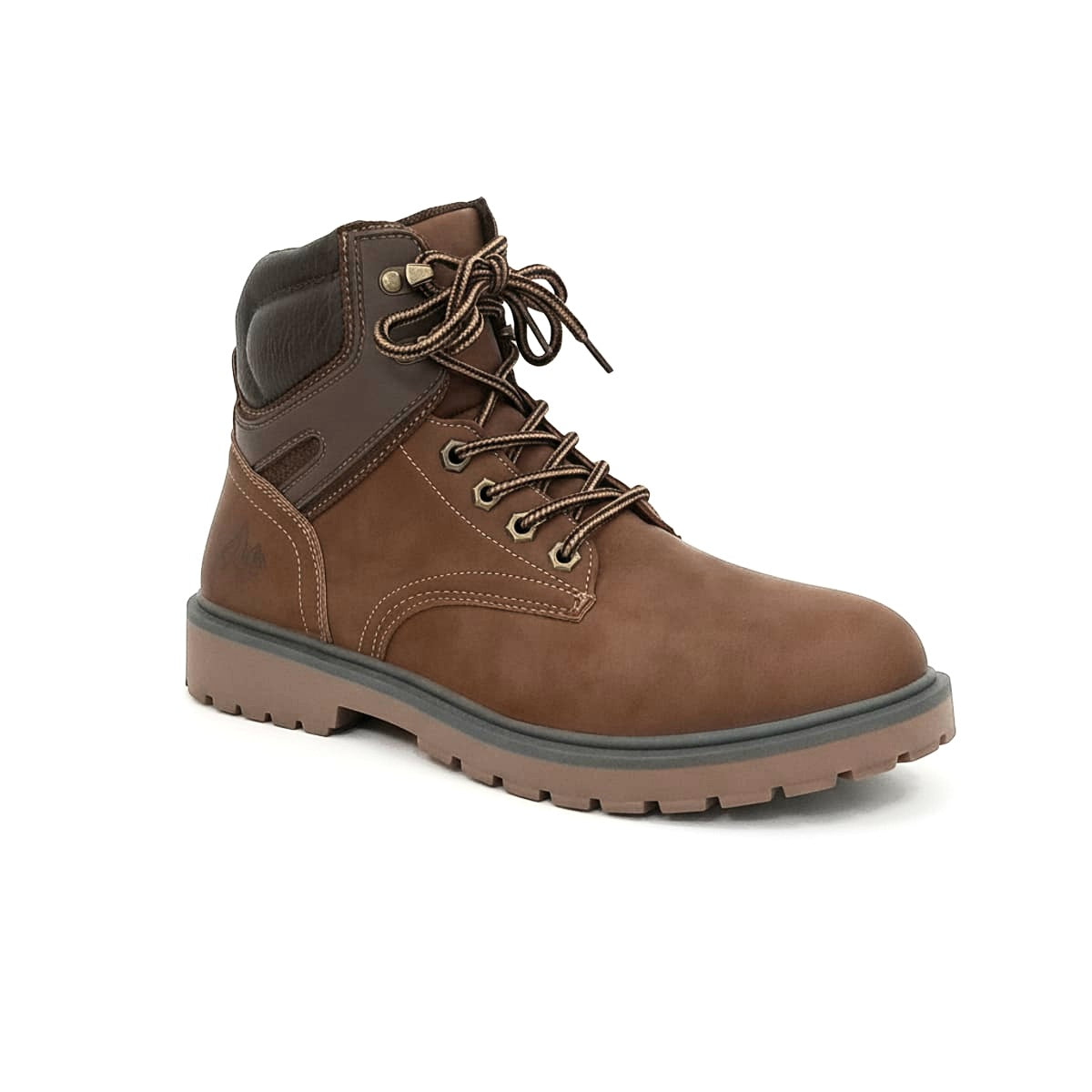 Men's Lace-Up Polyurethane Boot - Brown