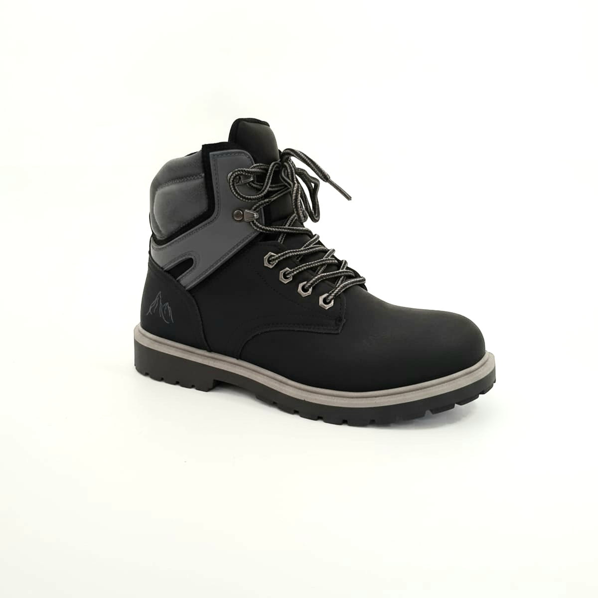Men's Lace-Up Polyurethane Boot - Black