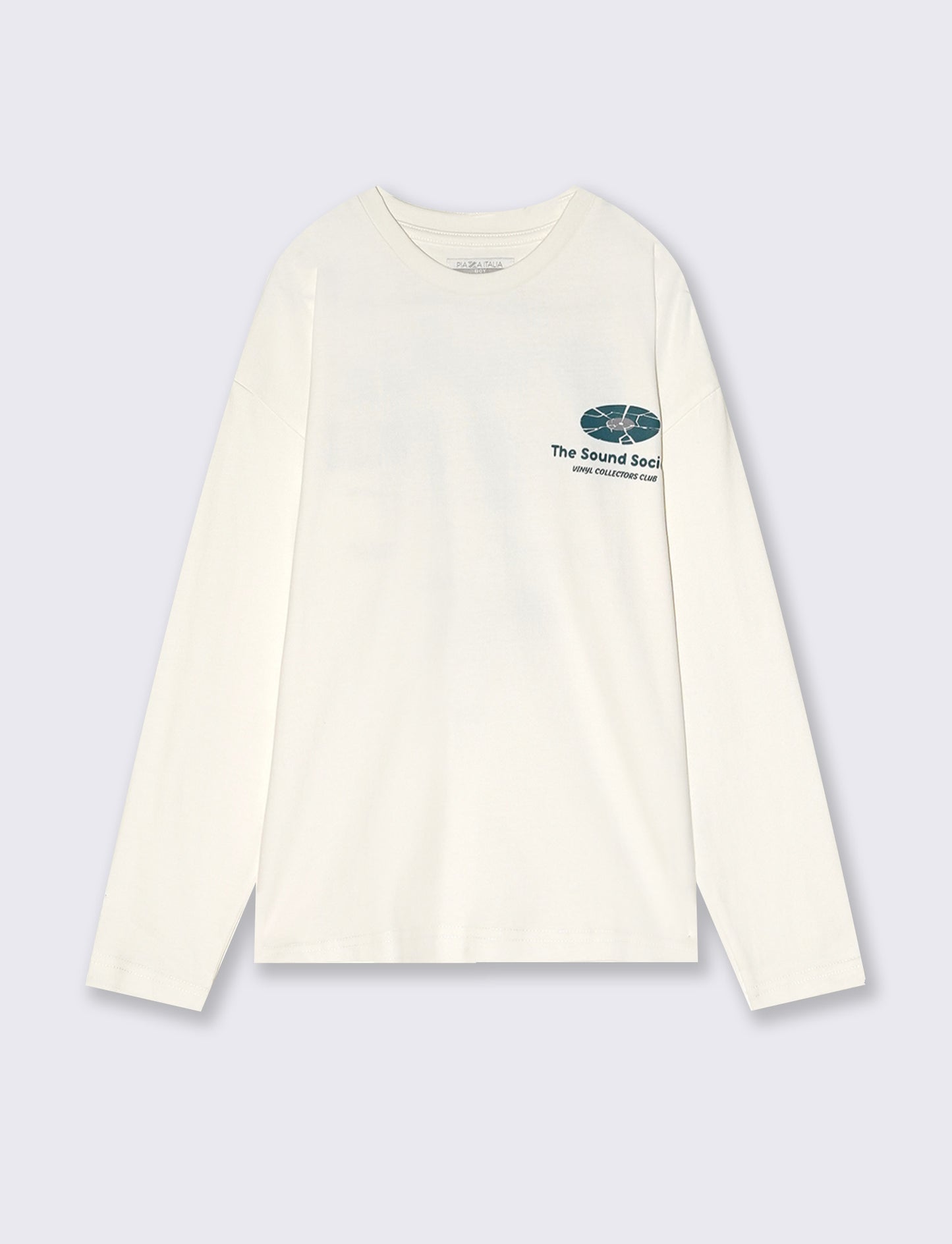 Peach jersey loose T-shirt with prints - White
