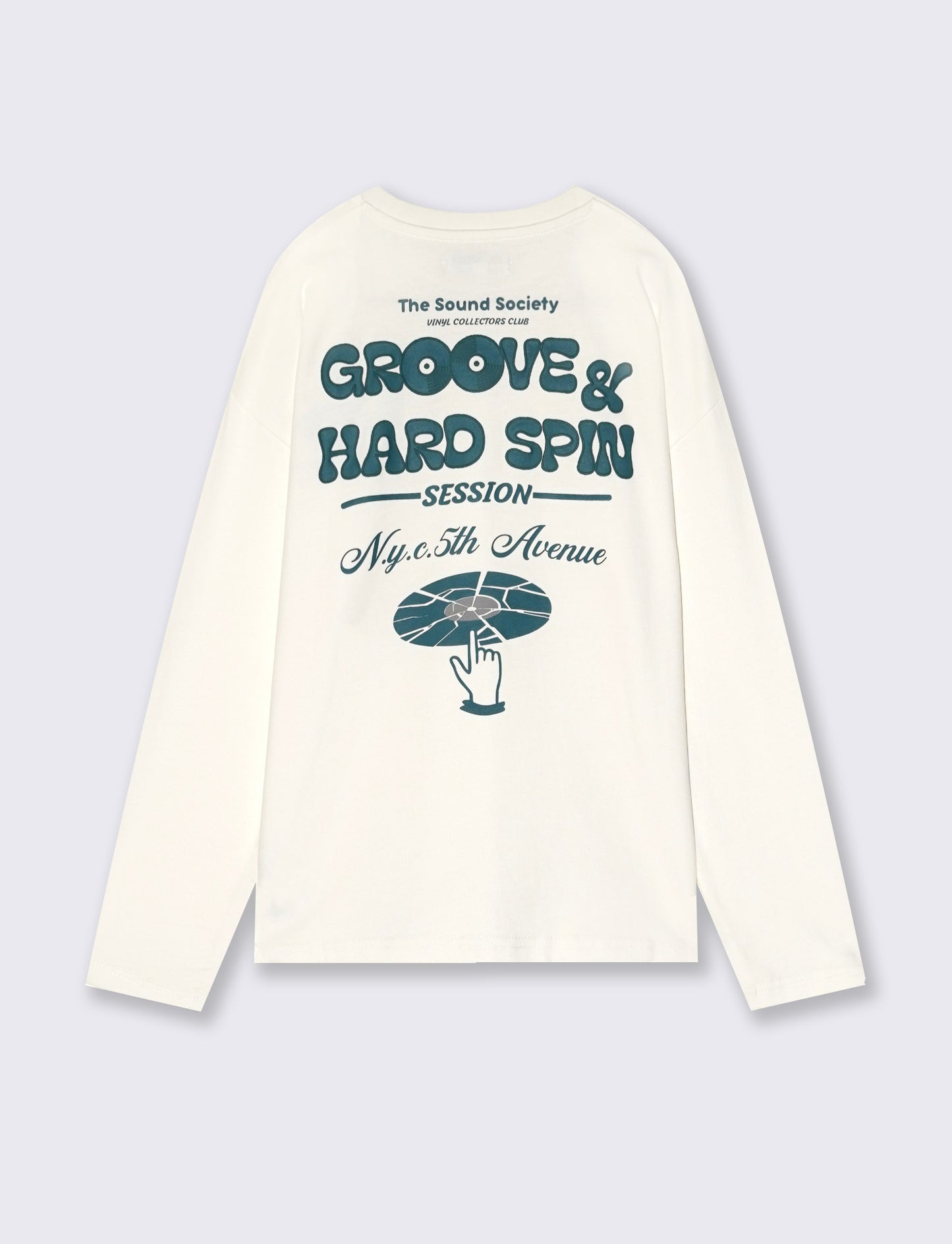 Peach jersey loose T-shirt with prints - White
