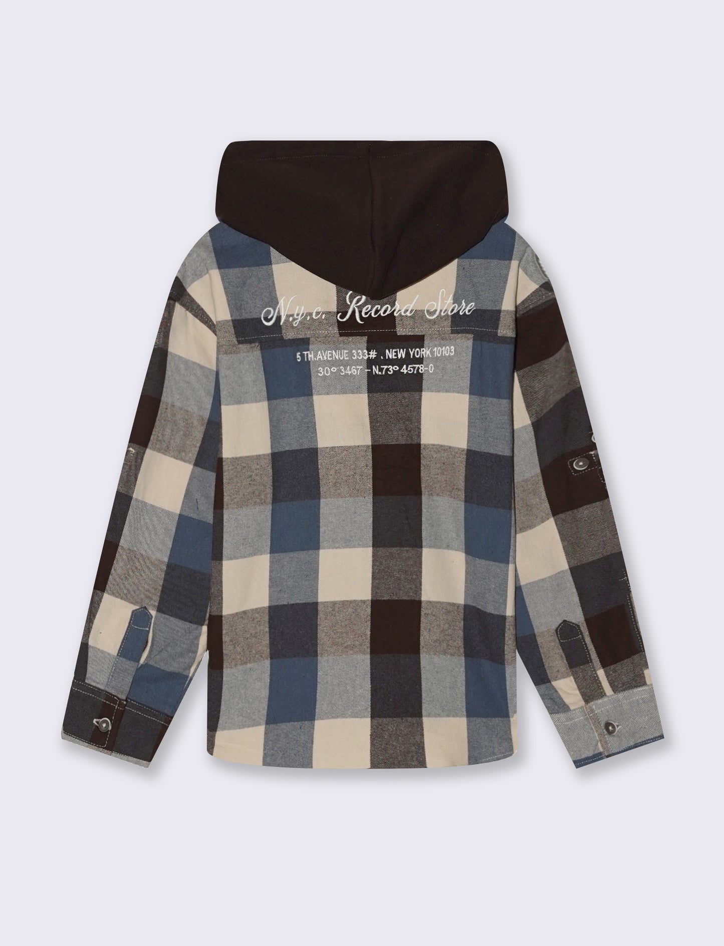 Camicia in flanella con cappuccio removibile - Fantasia