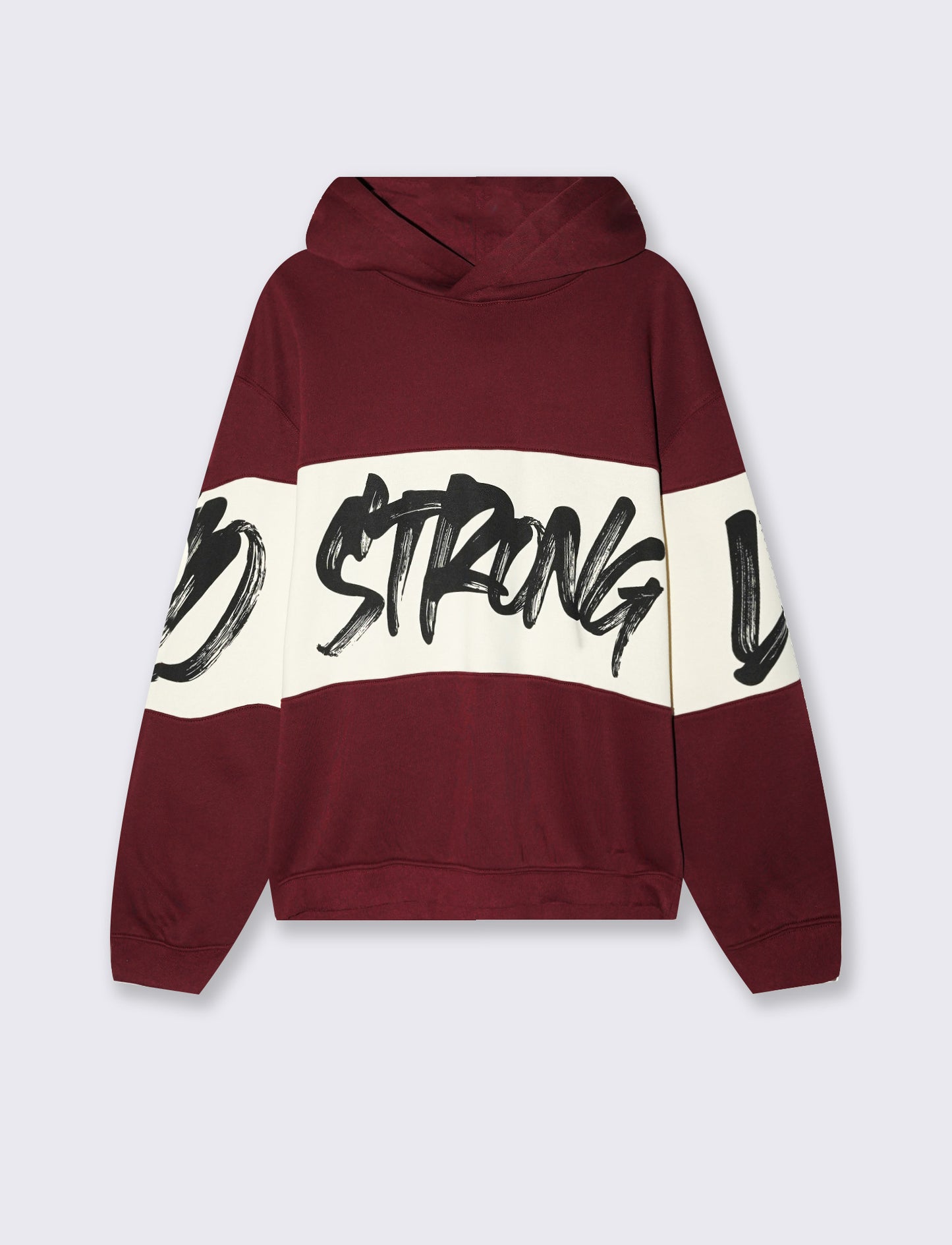 Hooded sweatshirt with band and print - Red
