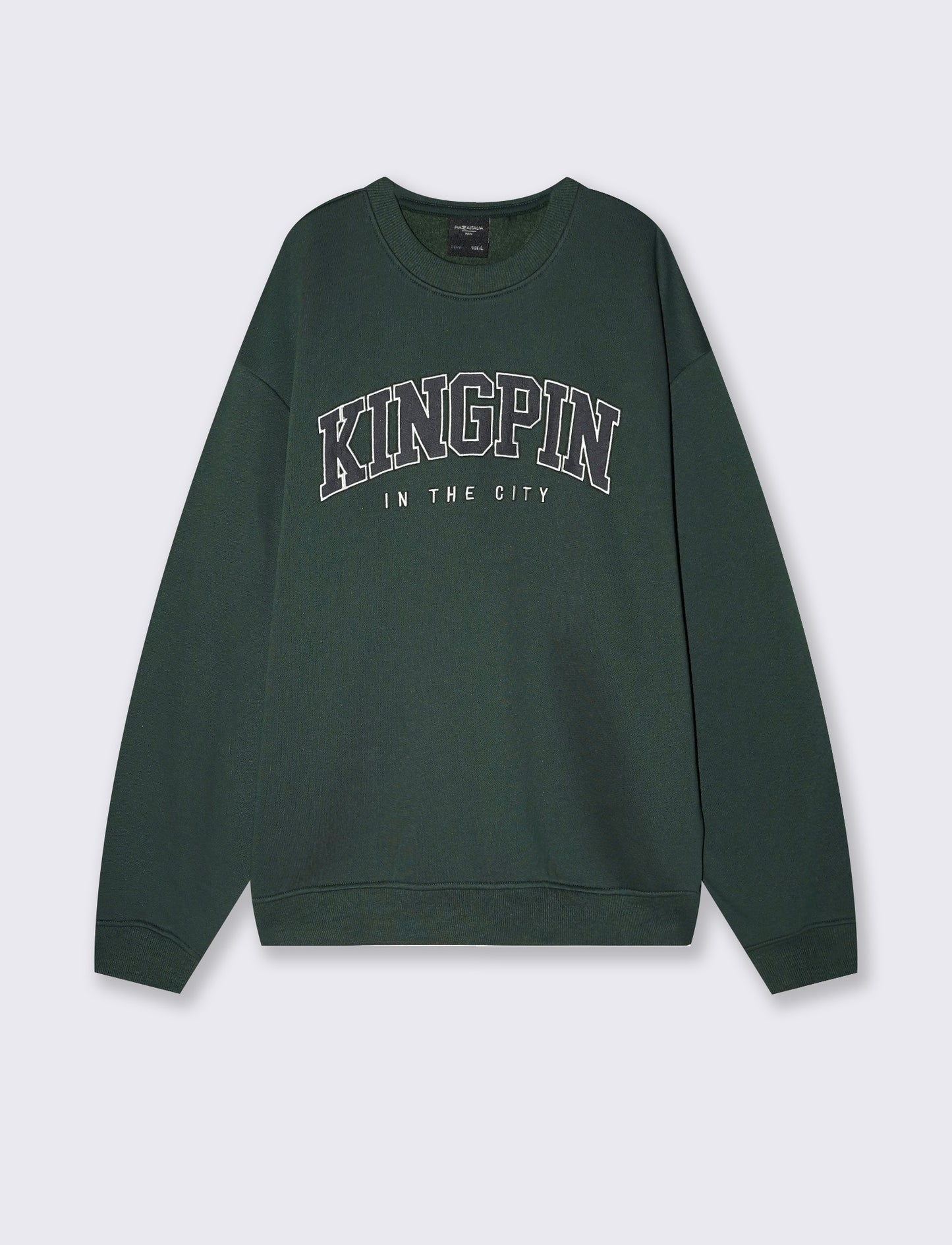 Crewneck sweatshirt with embroidery and applique - Green