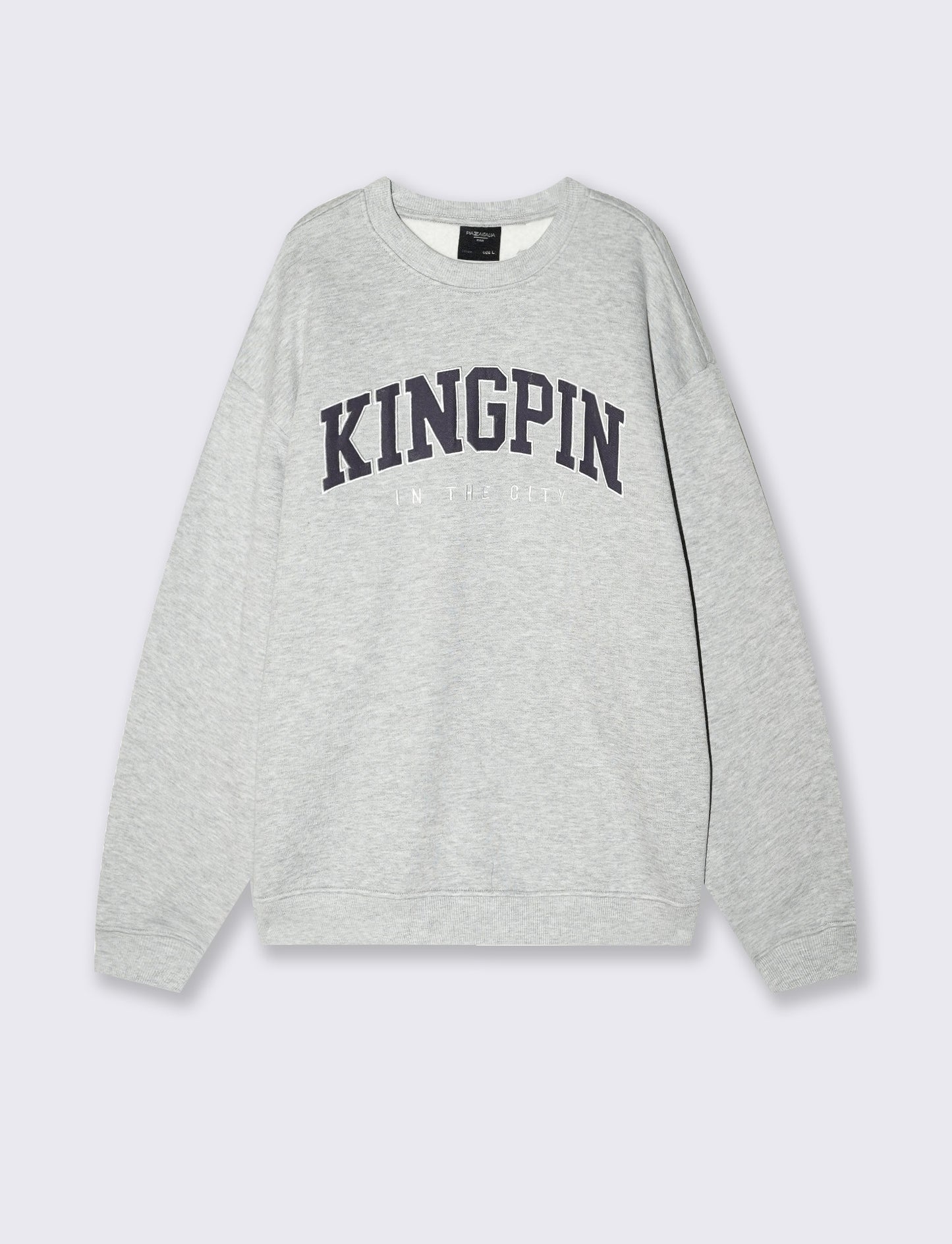 Crewneck sweatshirt with embroidery and applique - Grey