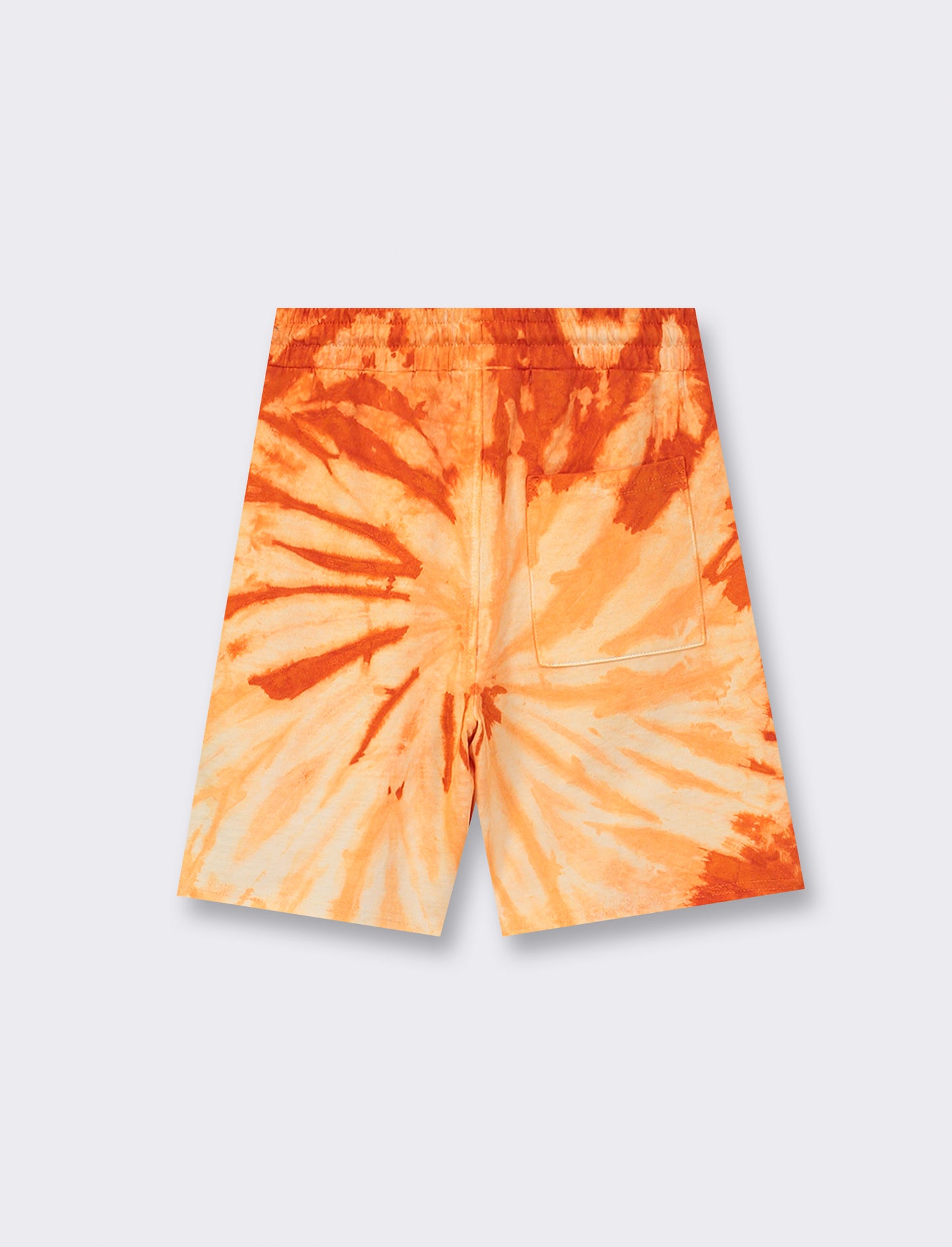 Tie Dye Print Jersey Bermuda Shorts with Drawstring - White