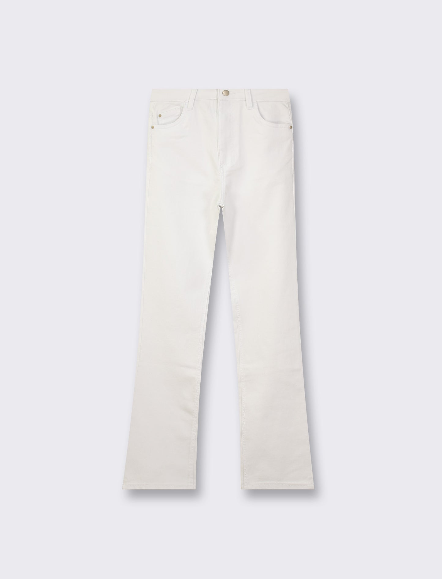 Pantalone skinny cinque tasche high waist gamba dritta - Bianco