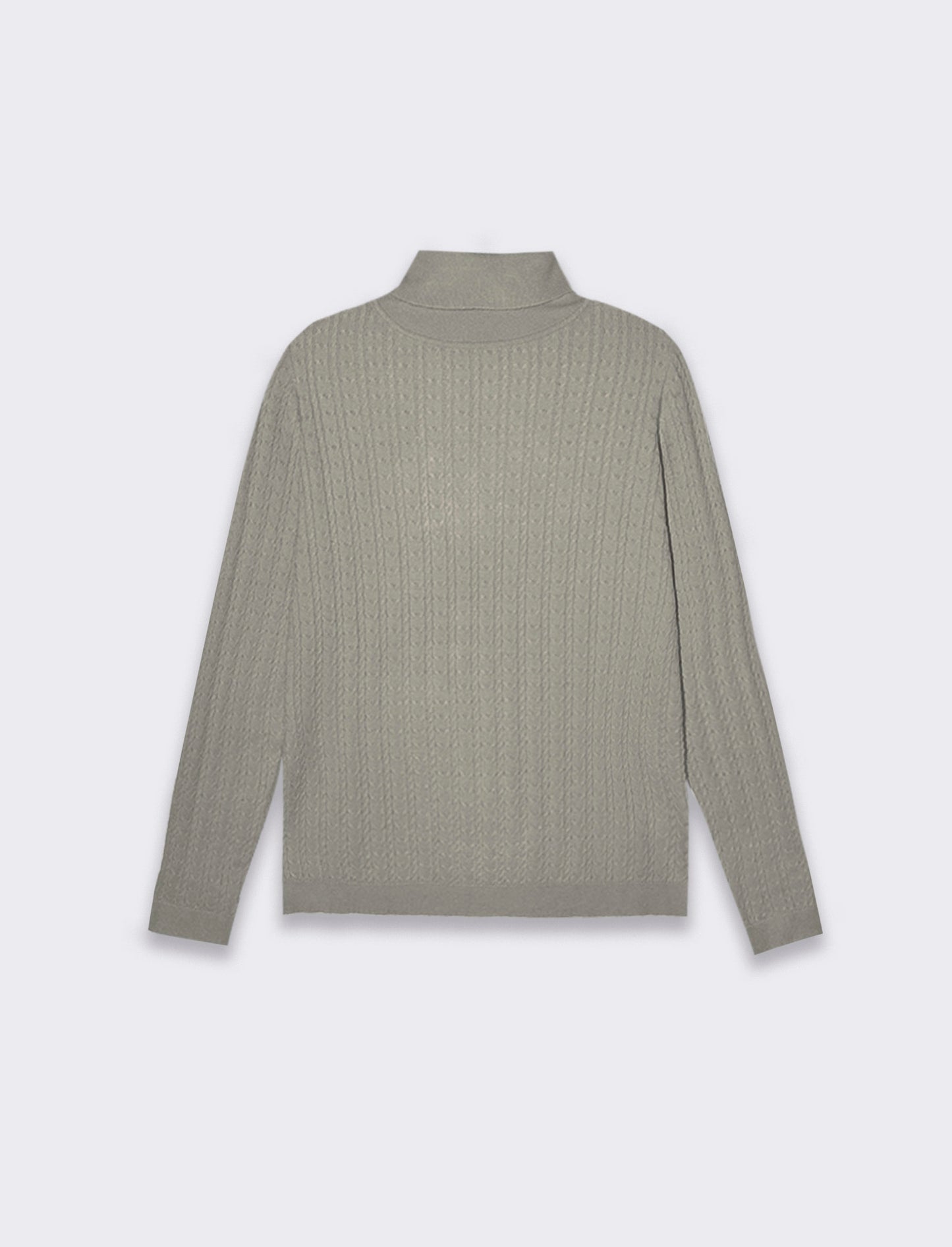 Maglia slim in morbido filato collo lato e lavorazione trecce - Verdino