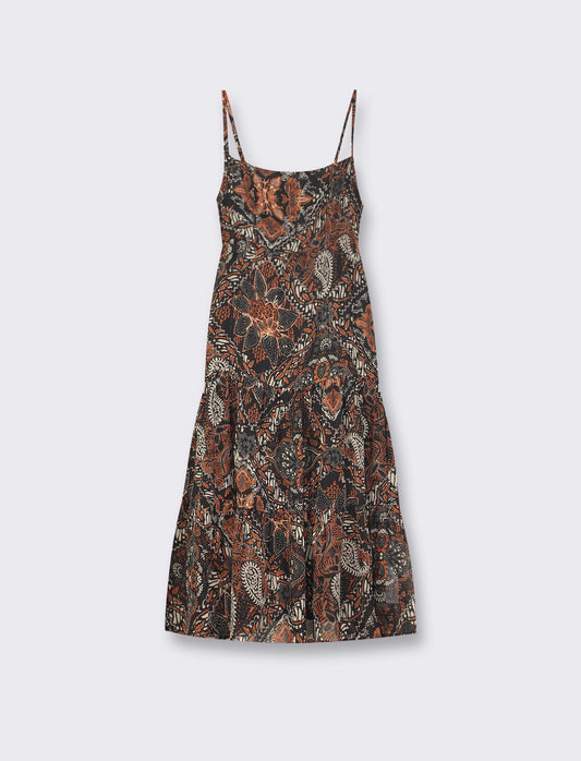 Women's Lightweight Strappy Dress with Metallic Insert - Various Prints - 