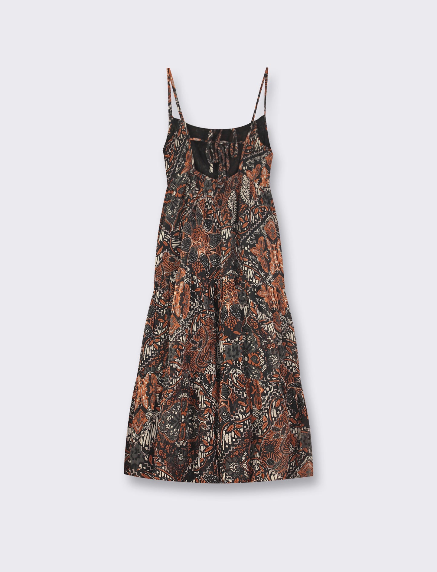 Women's Lightweight Strappy Dress with Metallic Insert - Various Prints - 