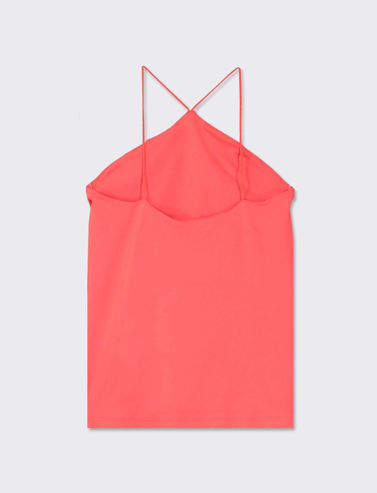 Top in tessuto elastico con bretelle incrociate sul davanti - Corallo