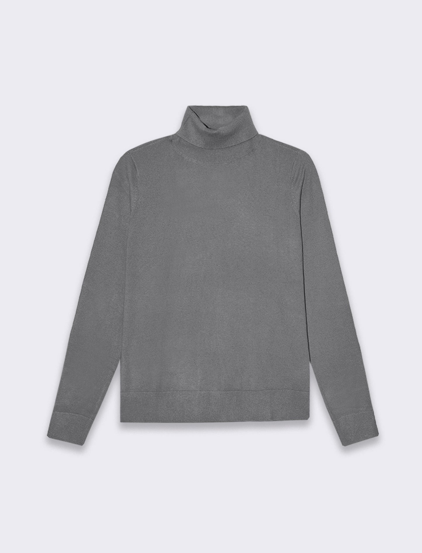 Maglia a collo alto basica in maglia fine  vestibilità comfort - Antracite melange