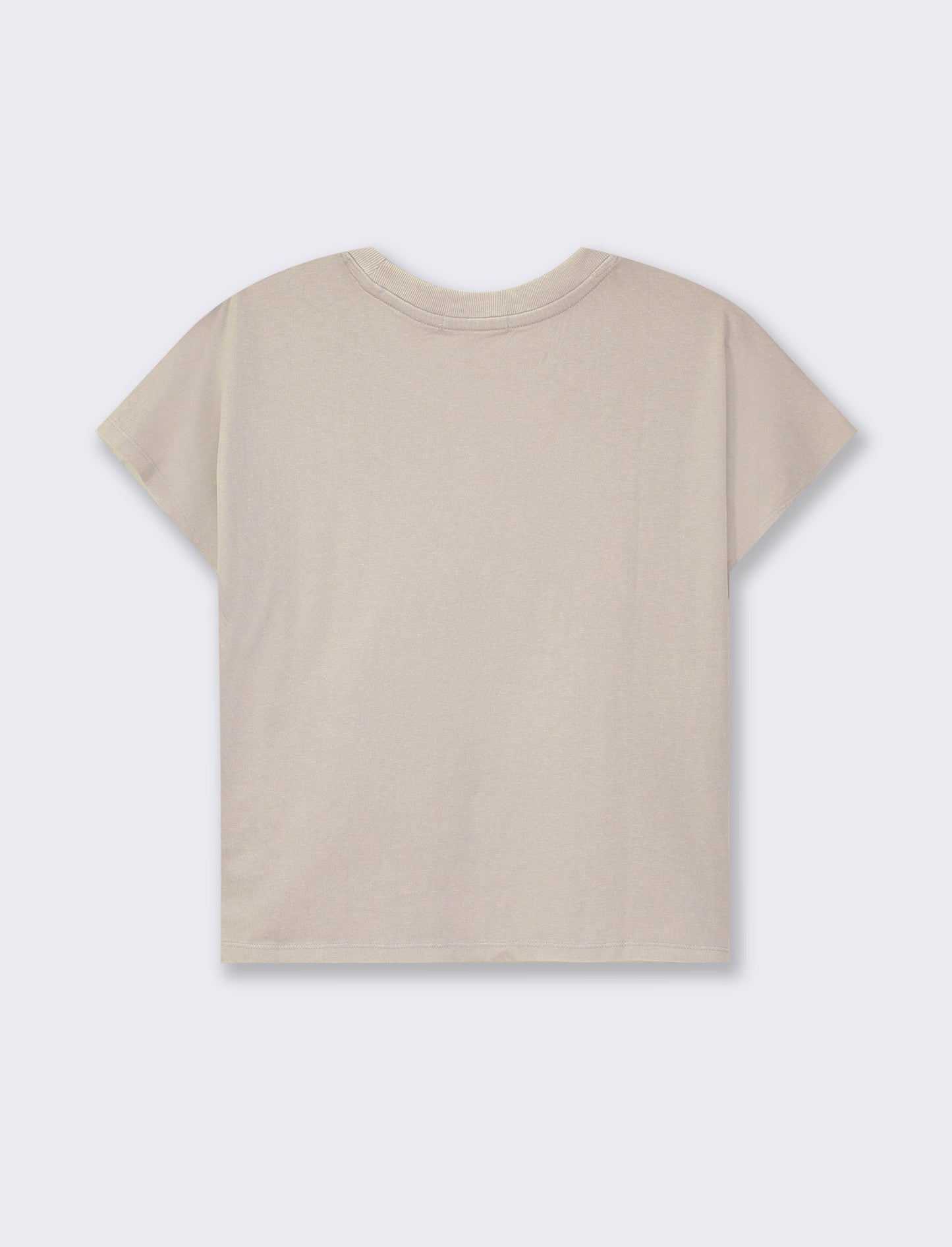 Woman's washed cotton jersey short sleeve t-shirt - White