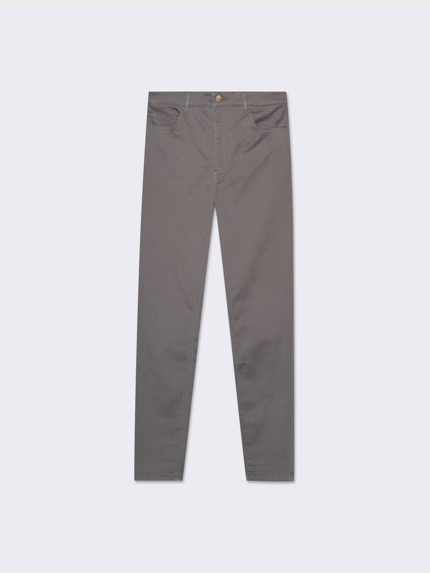 Denim skinny colorato 5 tasche con bottone in metallo - Grigio piombo