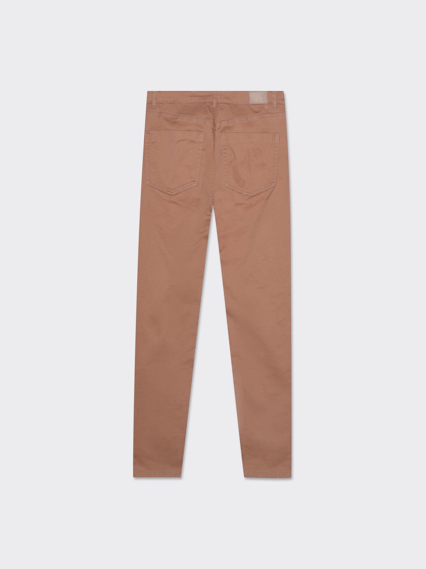 Denim skinny colorato 5 tasche con bottone in metallo - Grigio castoro