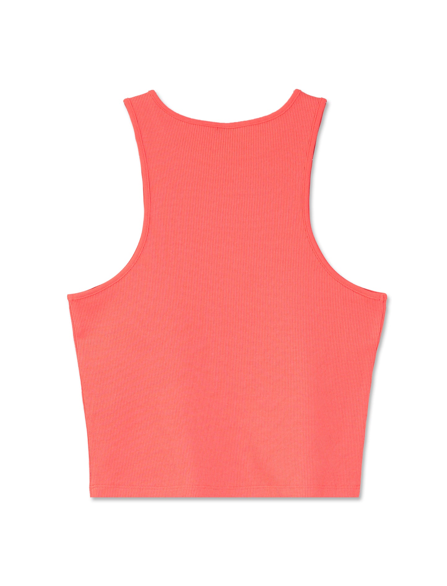 Double Ribbed Slim Fit Crop Tank Top - Various Colors - Orange