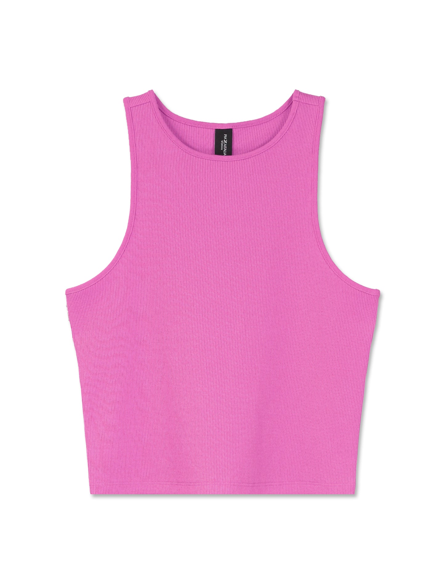 Double Ribbed Slim Fit Crop Tank Top - Various Colors - Purple