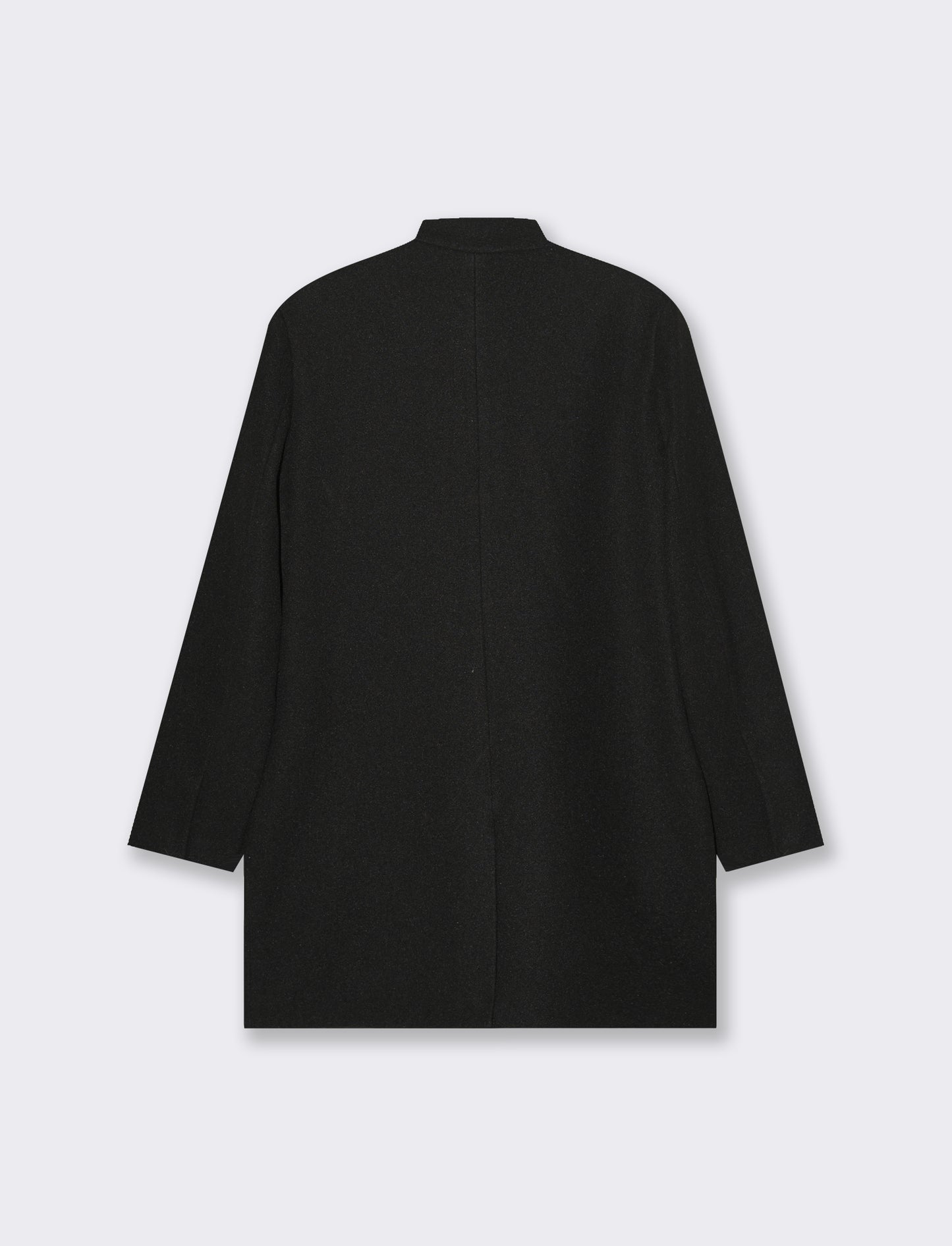 Cappotto basic con chiusura zip e bottone al collo - Nero