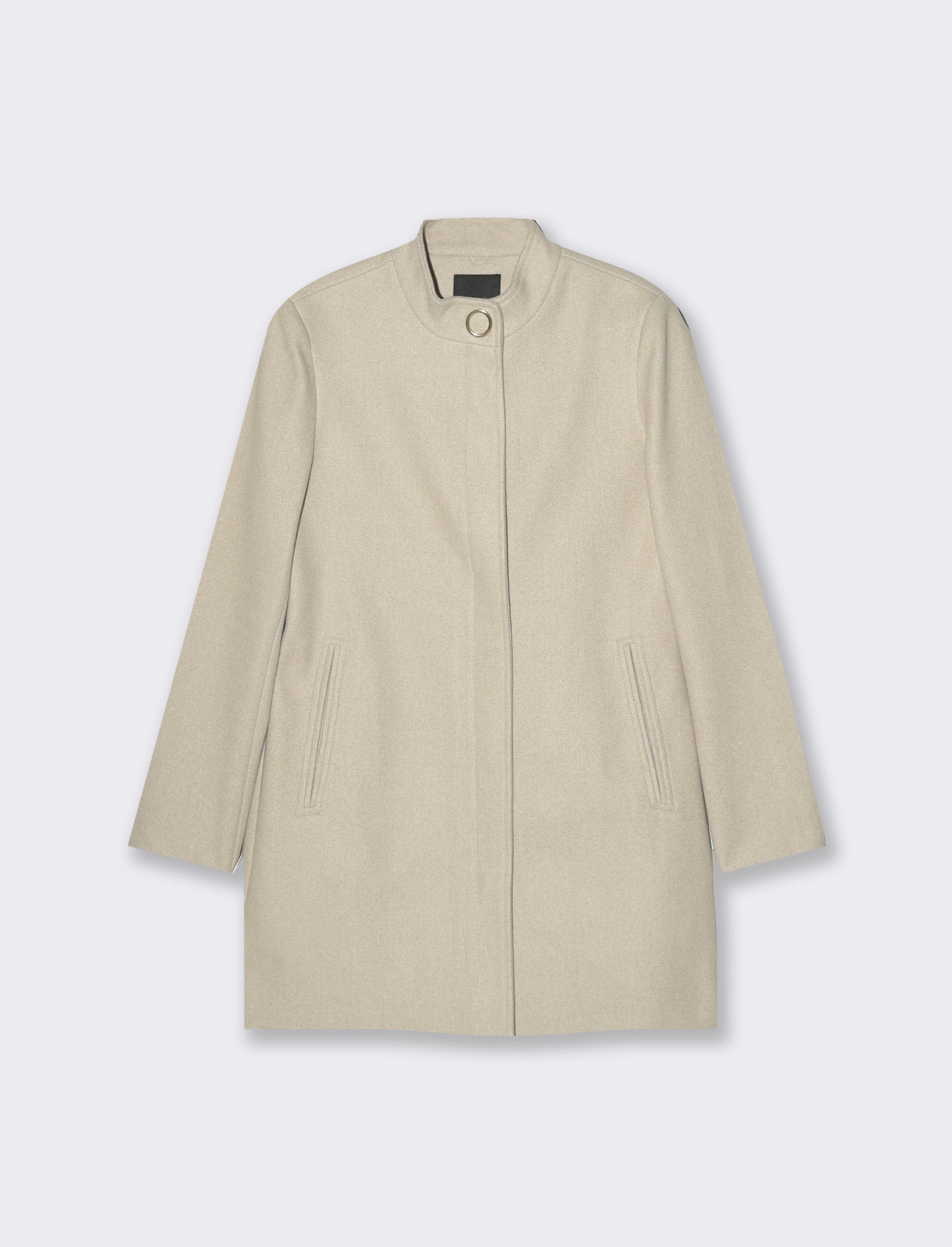 Women's Basic Zip and Button Closure Coat - White