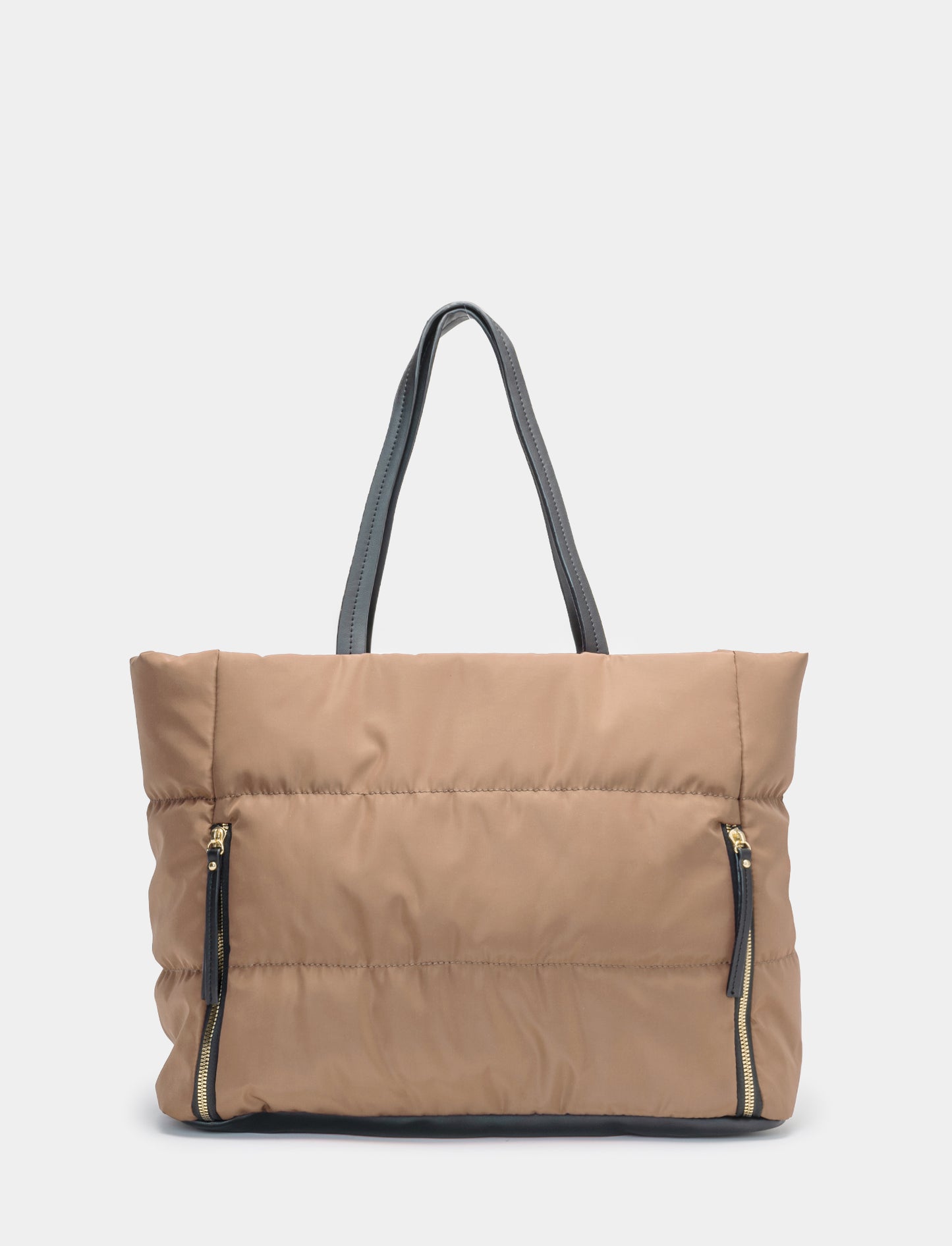 Borsa da donna shopper in nylon trapuntato - Beige