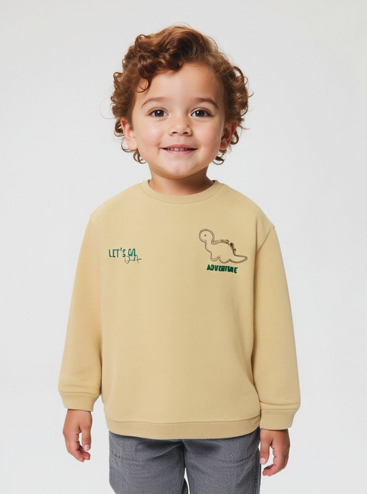 Felpa con stampa - Beige