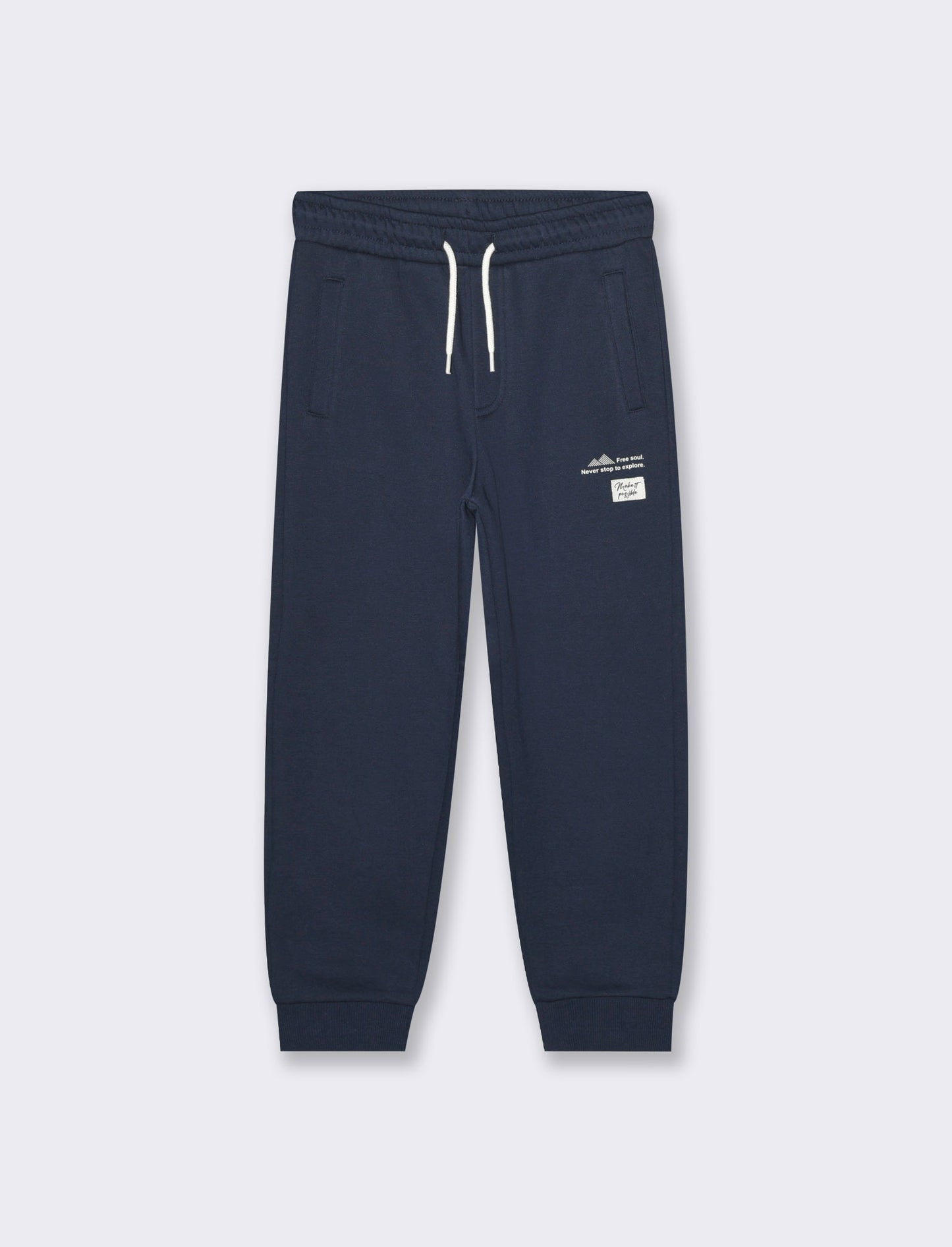 Jogger in felpa tinta unita - Blu
