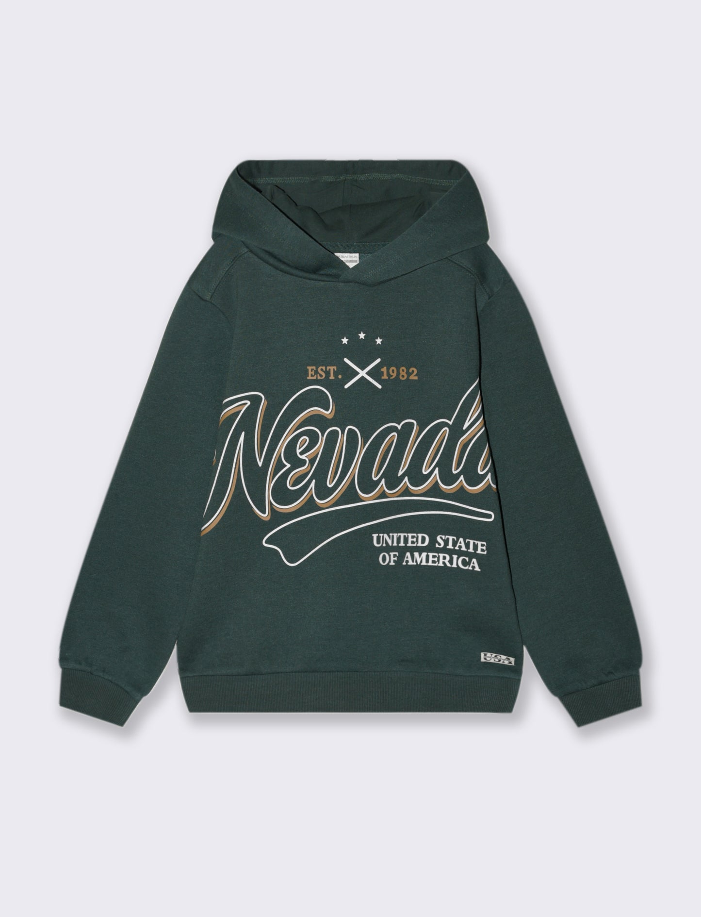 Felpa con cappuccio stampa maxi da bambino - Verde