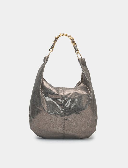 Elegant Chain Handle Women's Bag - Grey