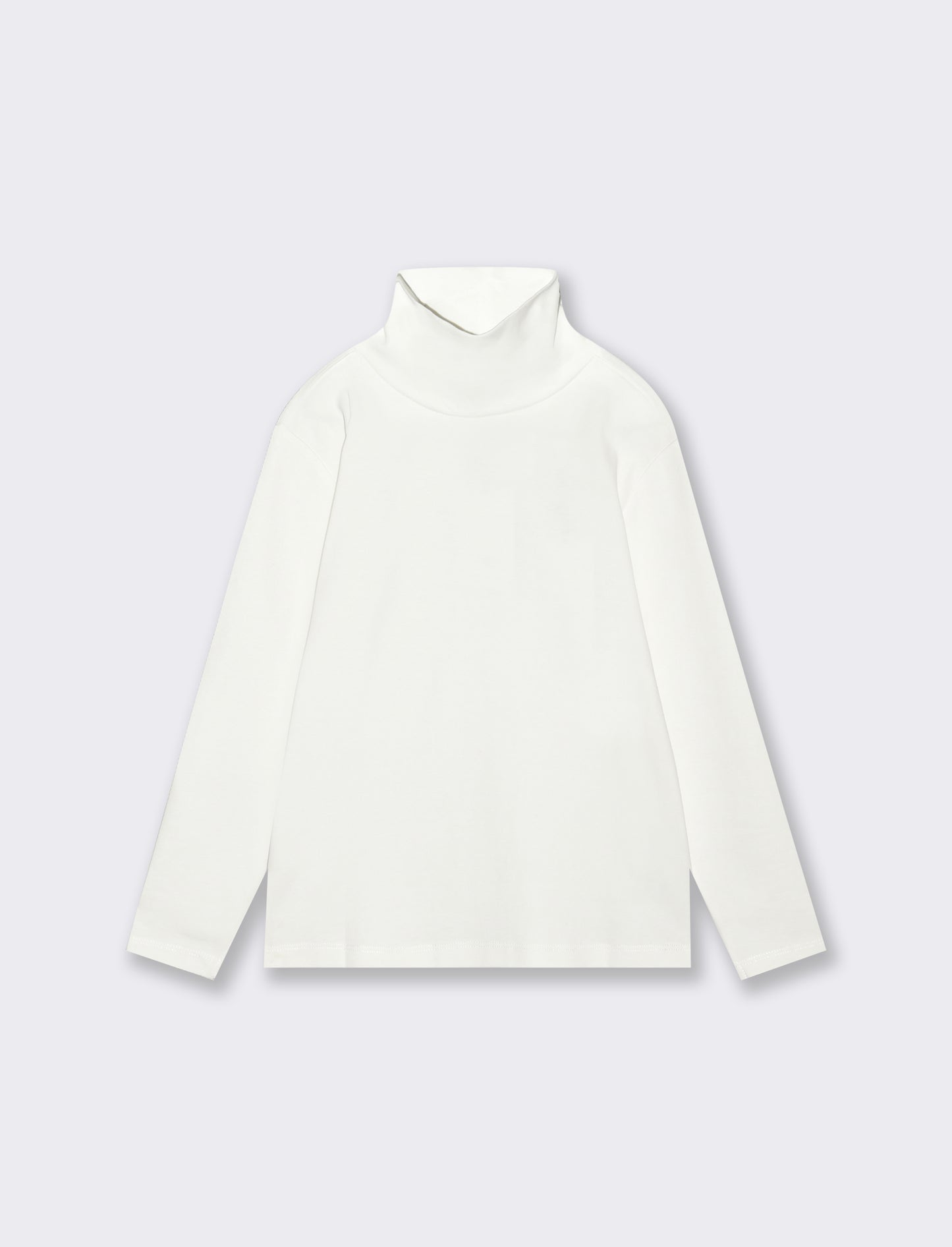 T-shirt collo alto caldo cotone da bambino - Bianco sporco