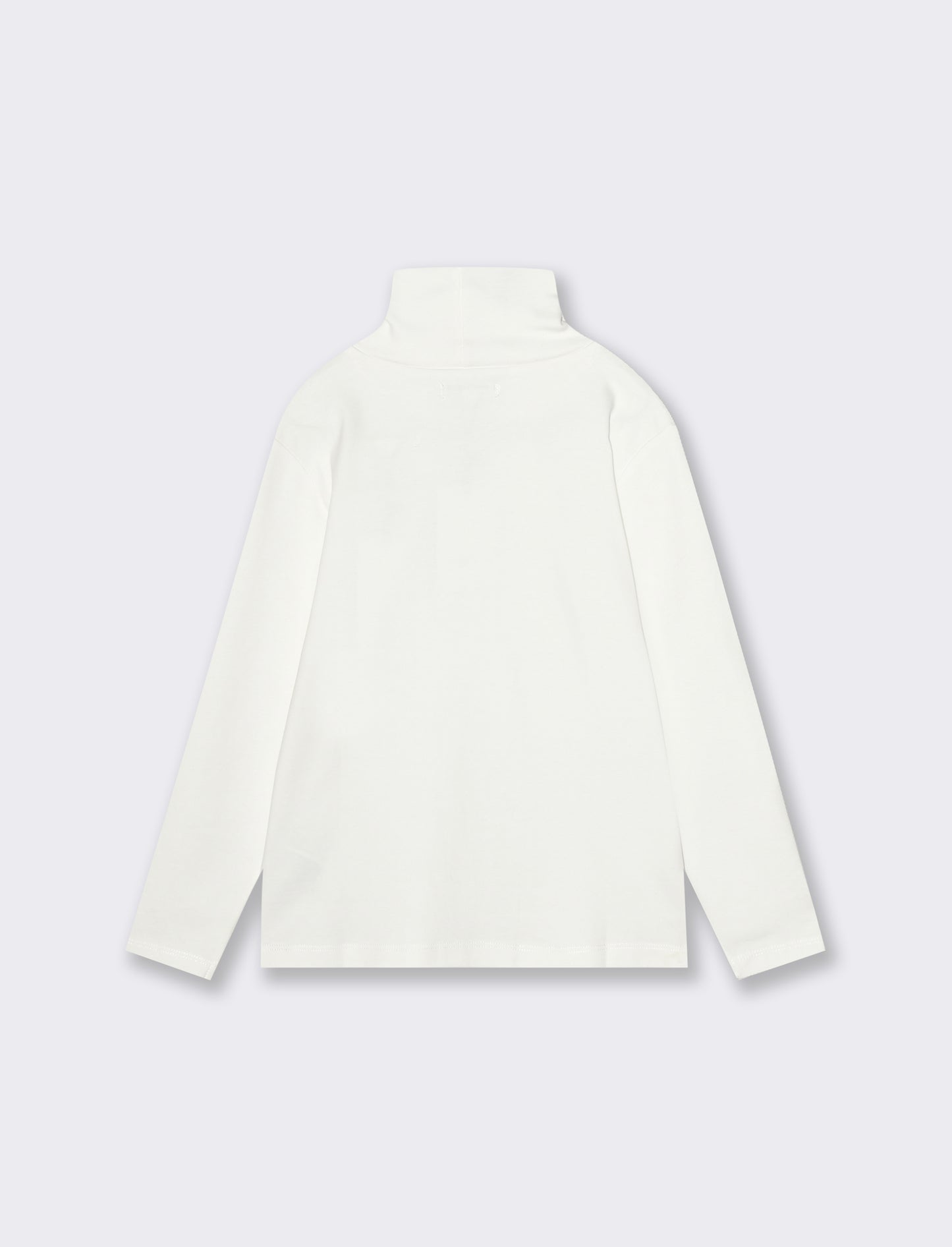T-shirt collo alto caldo cotone da bambino - Bianco sporco