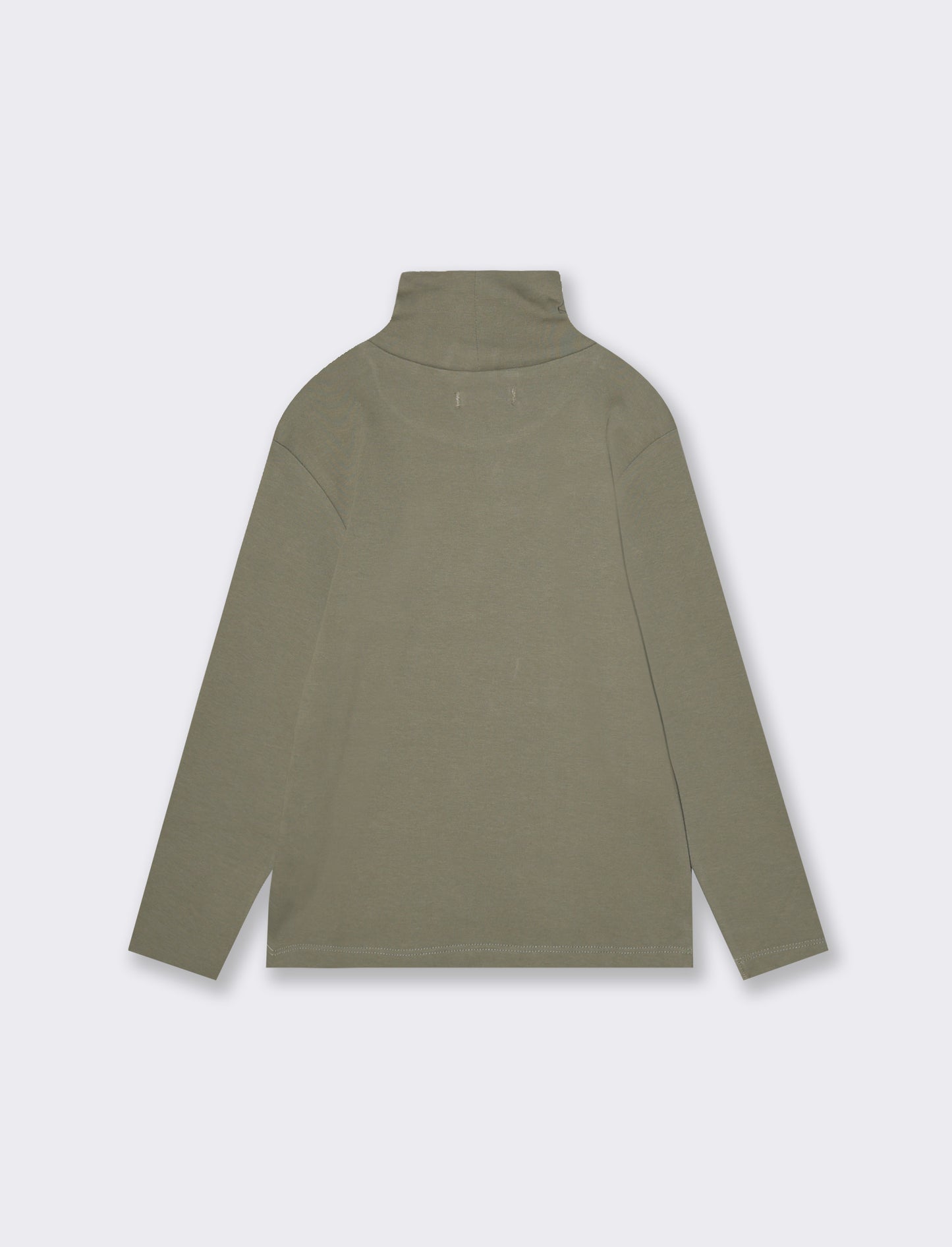 T-shirt collo alto caldo cotone da bambino - Verde militare