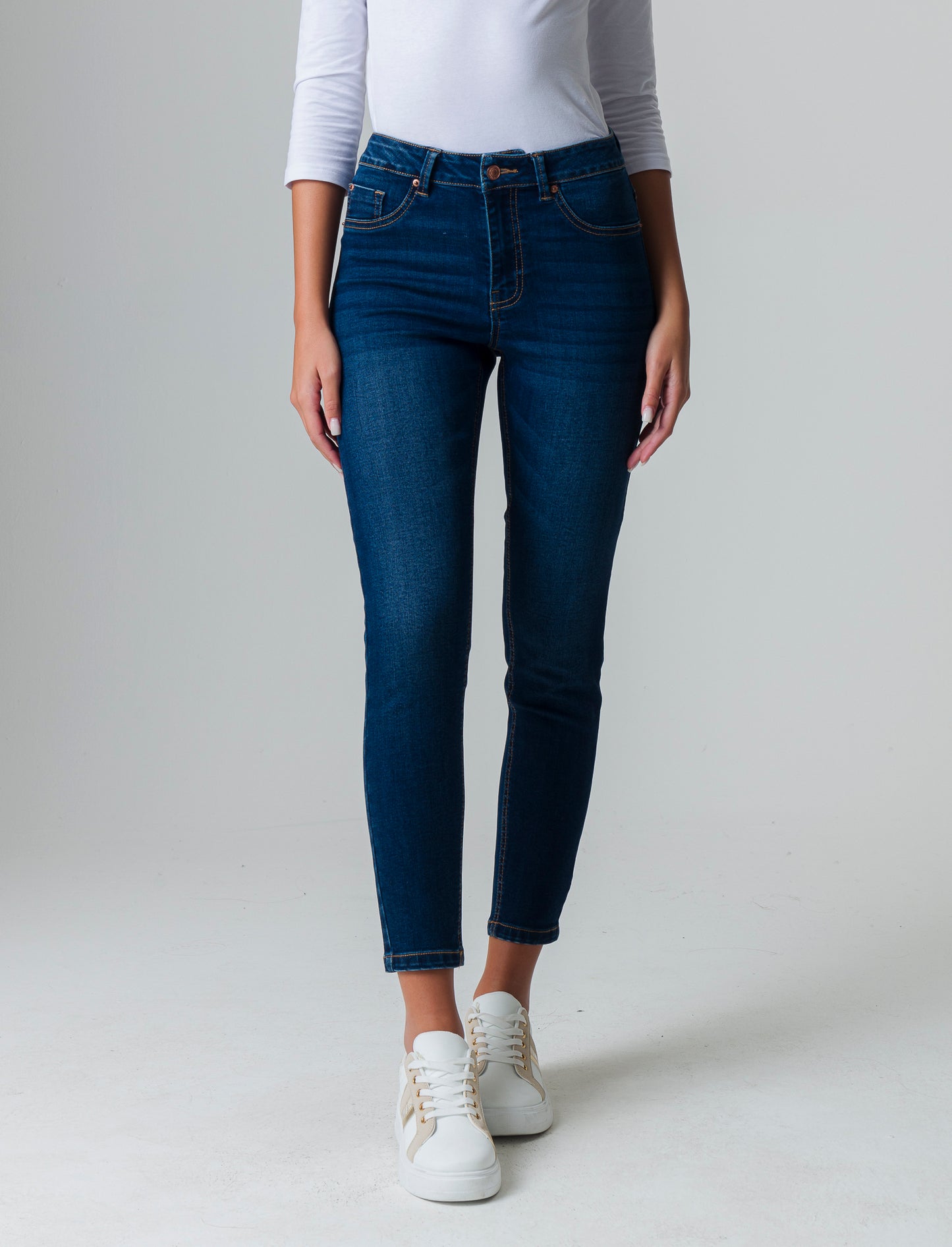 Jeans basico 5 tasche da donna - DENIM SCURO