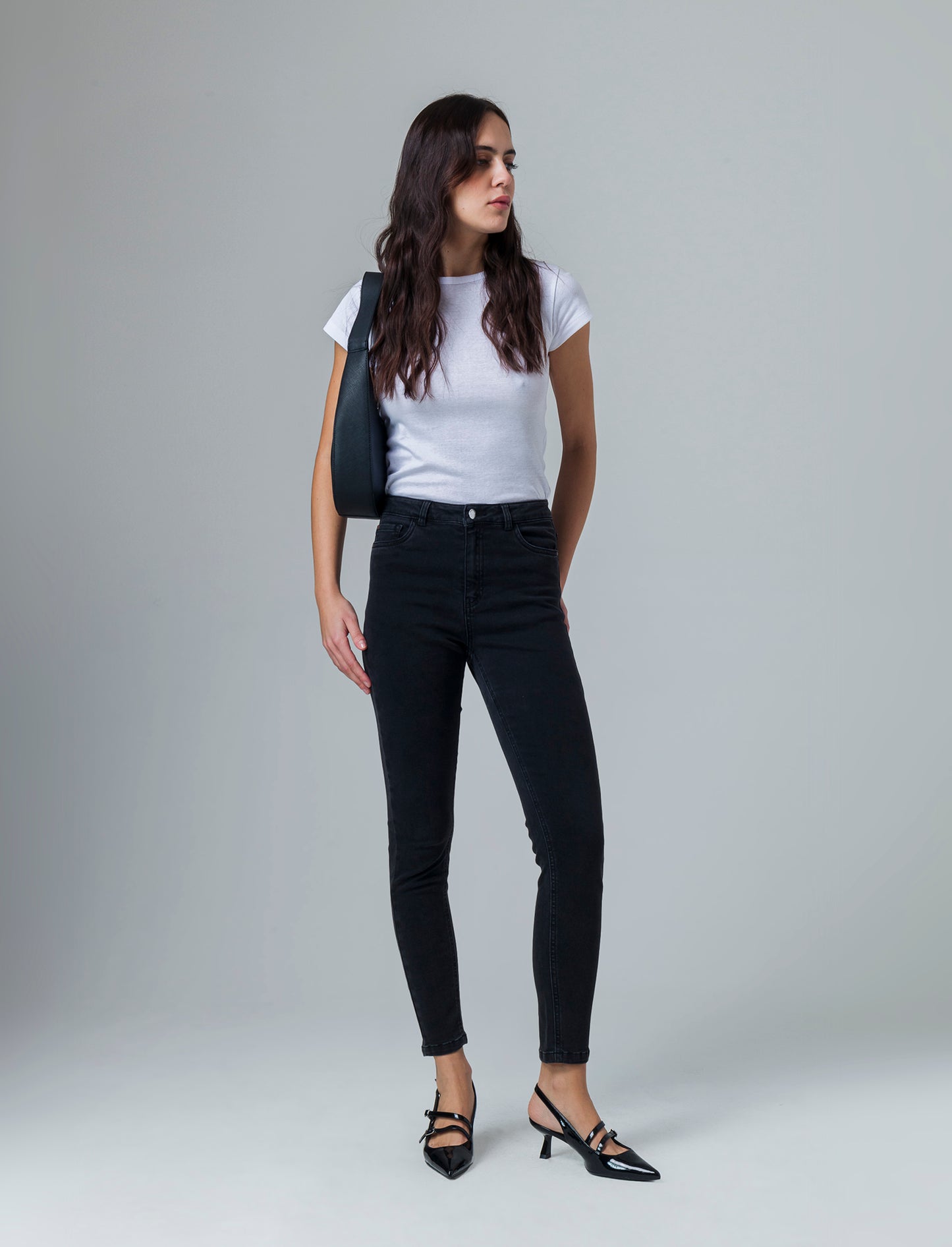 Jeans basico skinny da donna - Nero