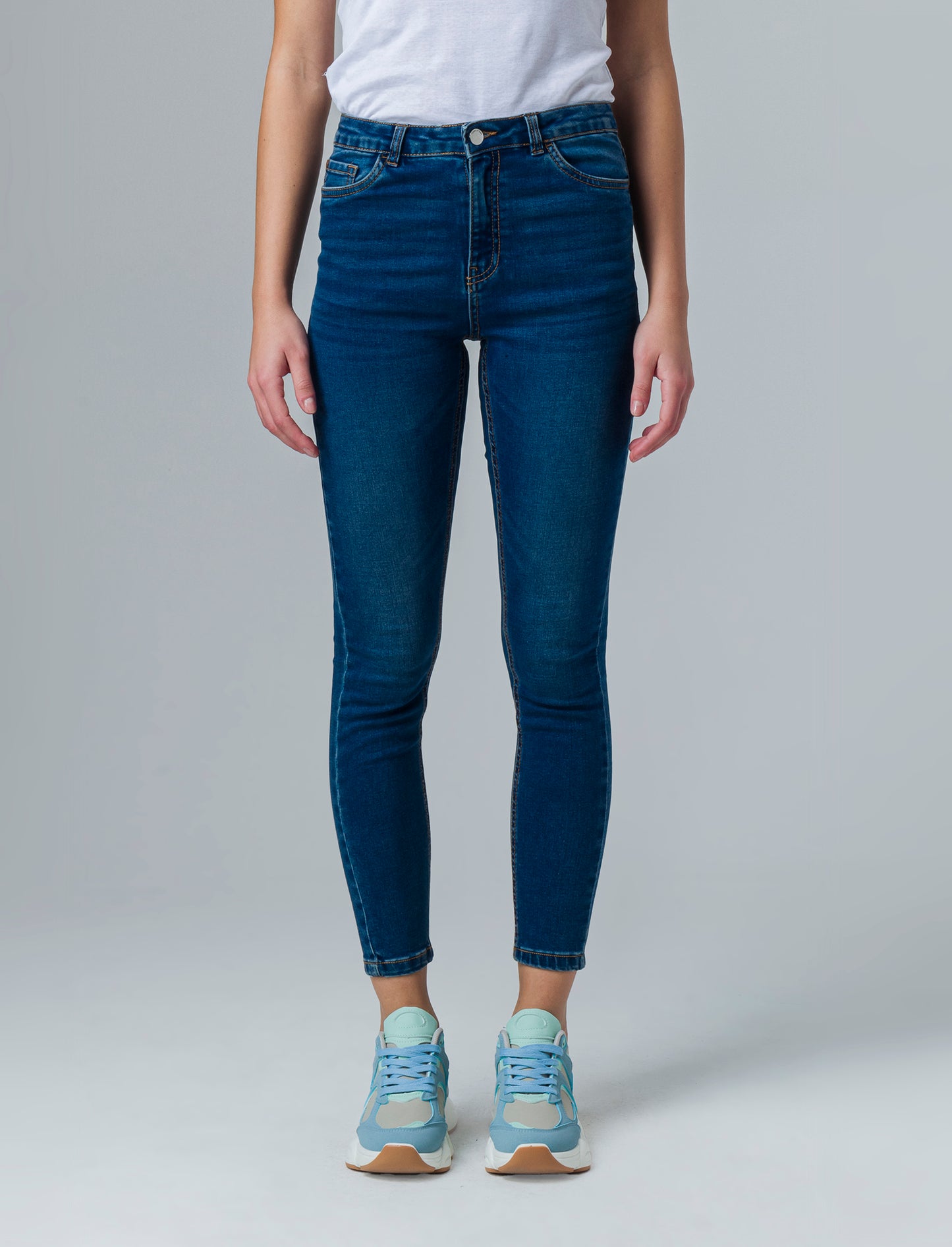 Jeans basico skinny da donna - DENIM SCURO